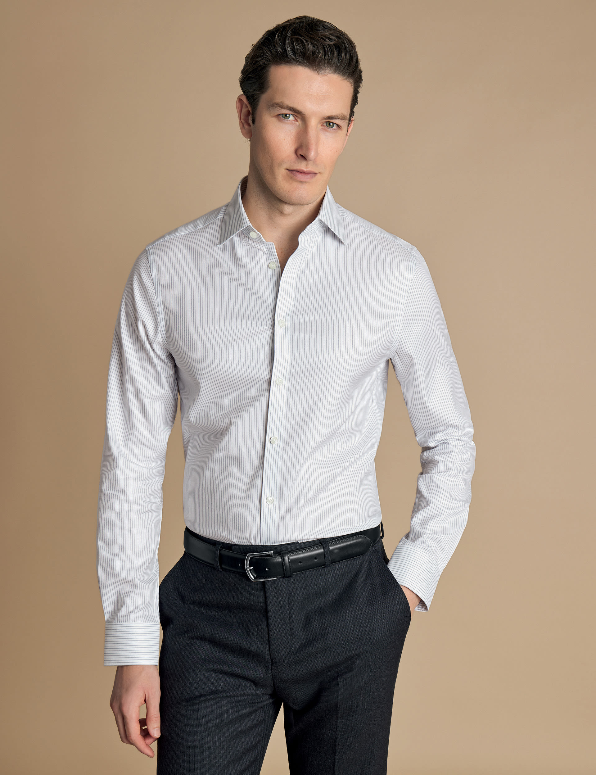 Egyptian Cotton Slim Fit Striped Shirt | Charles Tyrwhitt | M&S