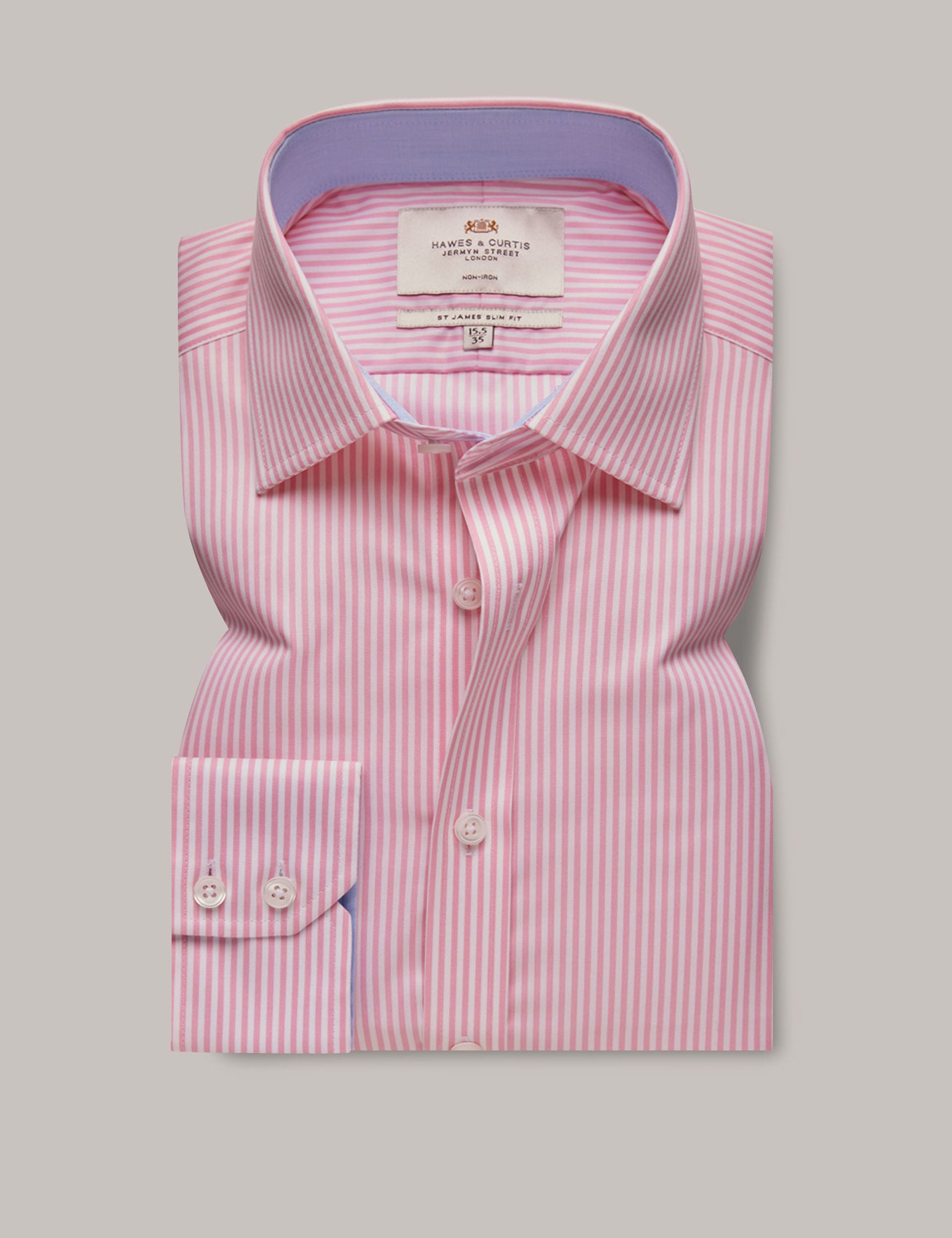 Slim Fit Non Iron Pure Cotton Striped Shirt | Hawes & Curtis | M&S