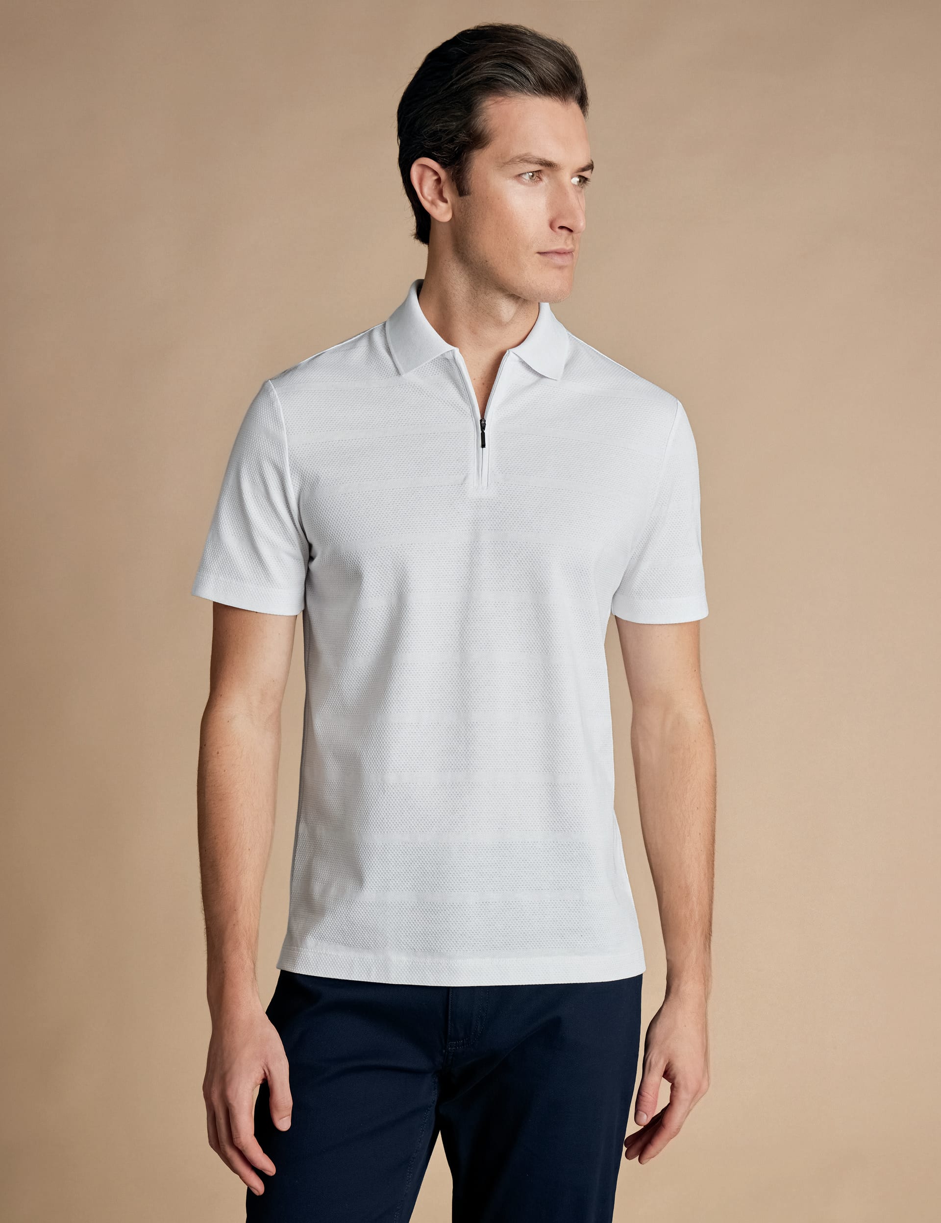 Pure Cotton Textured Polo Shirt | Charles Tyrwhitt | M&S