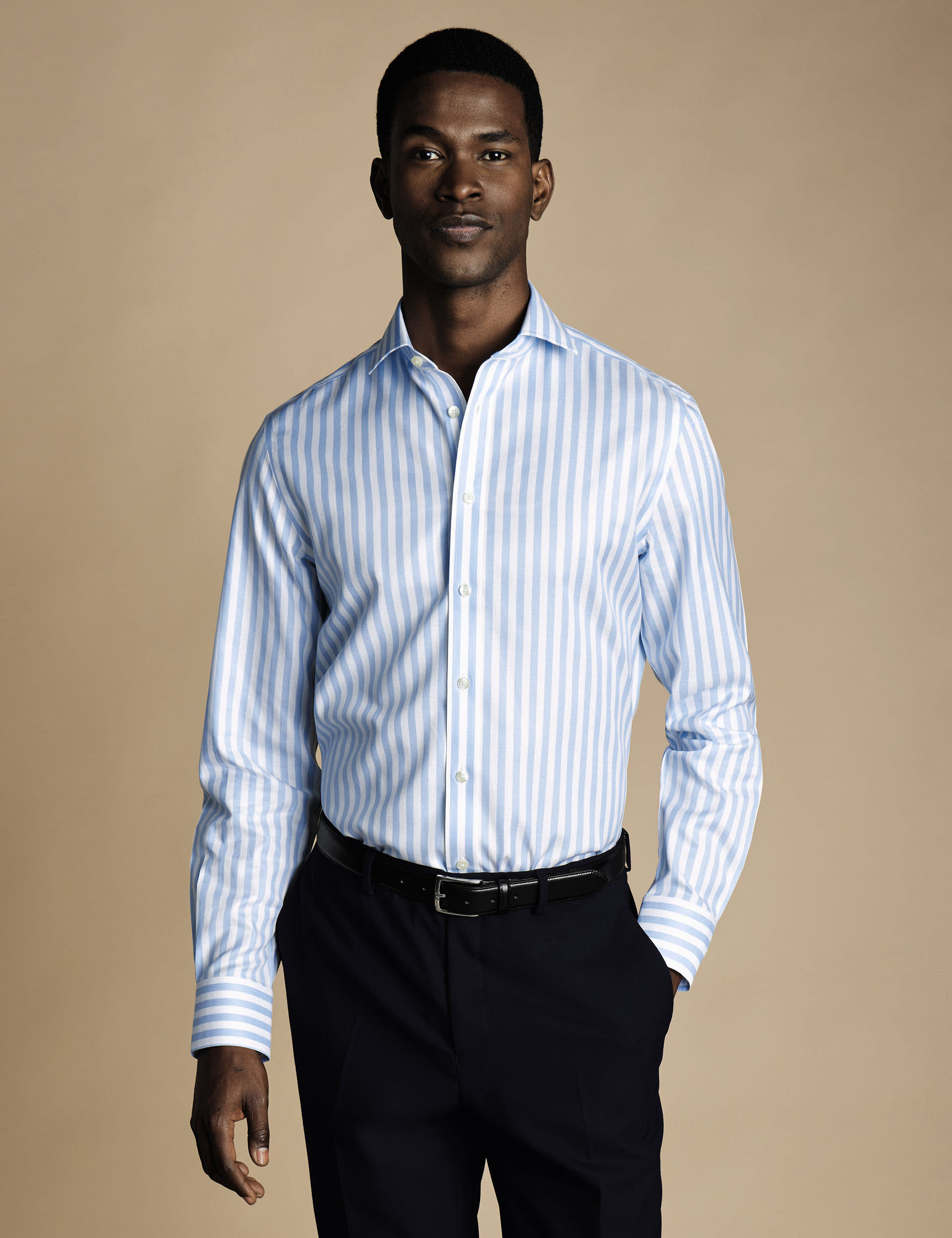 Slim Fit Non Iron Pure Cotton Twill Stripe Shirt | Charles Tyrwhitt | M&S