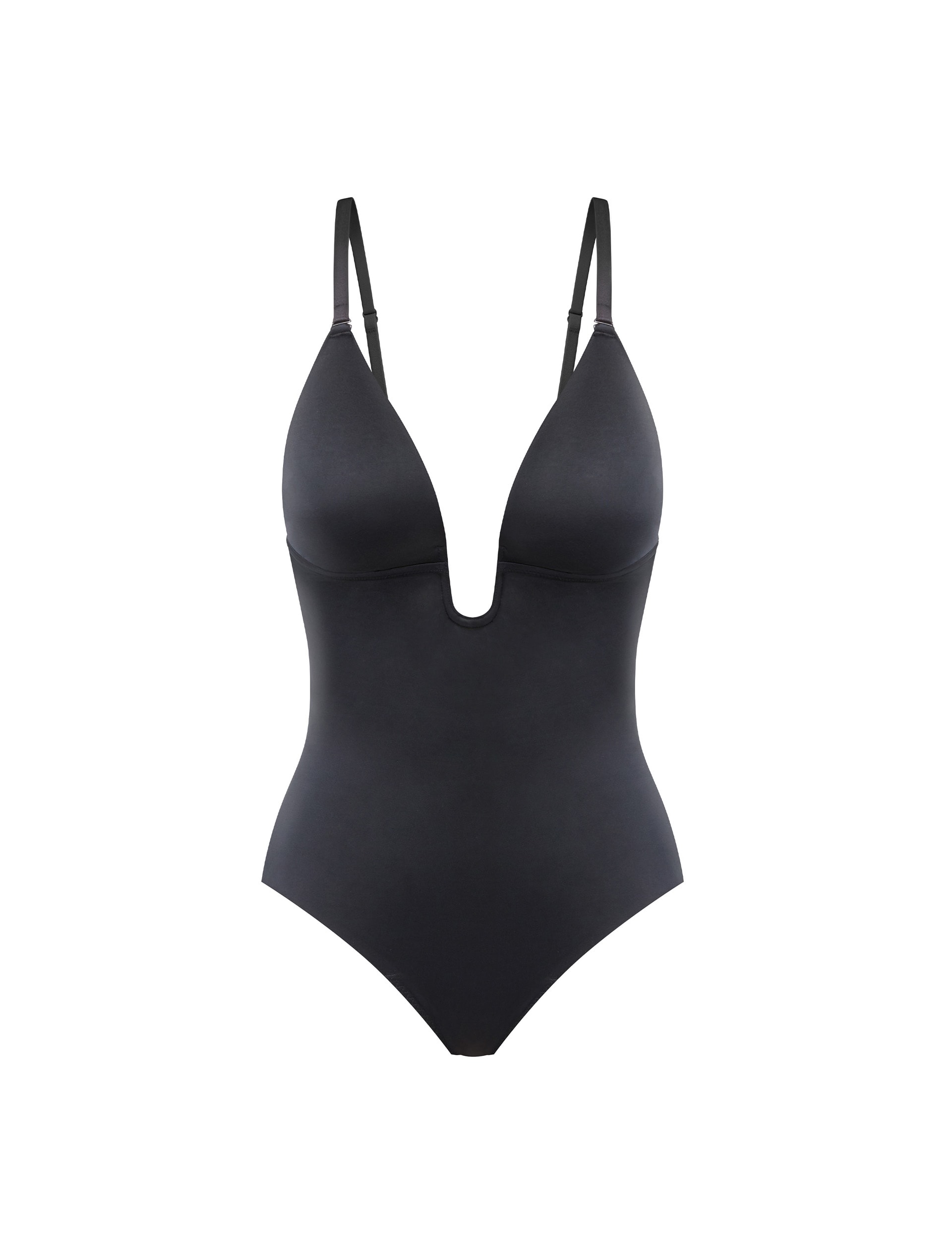 Suit Your Fancy Medium Control Plunge Low-Back Thong Bodysuit