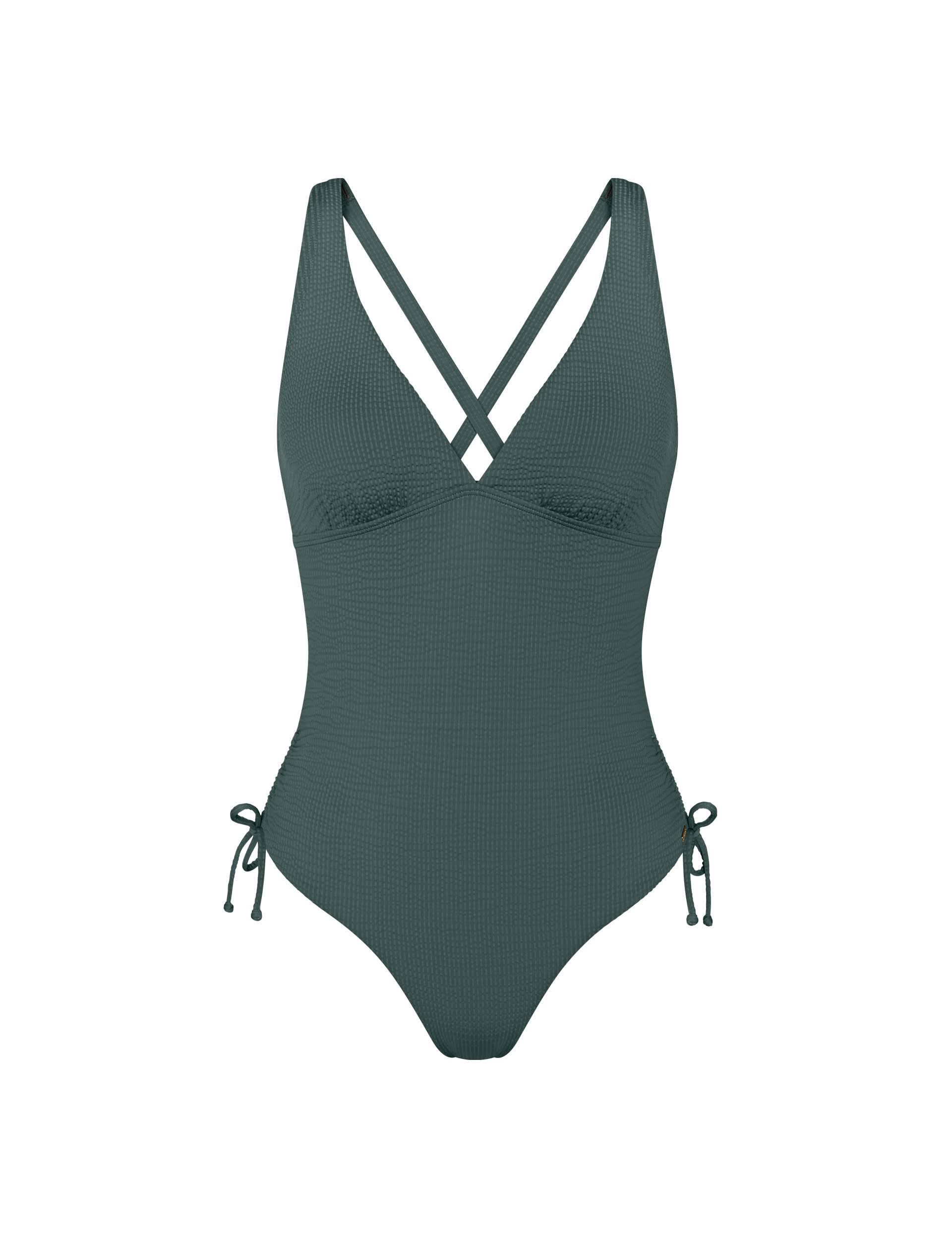 Summer Expression Textured Plunge Swimsuit