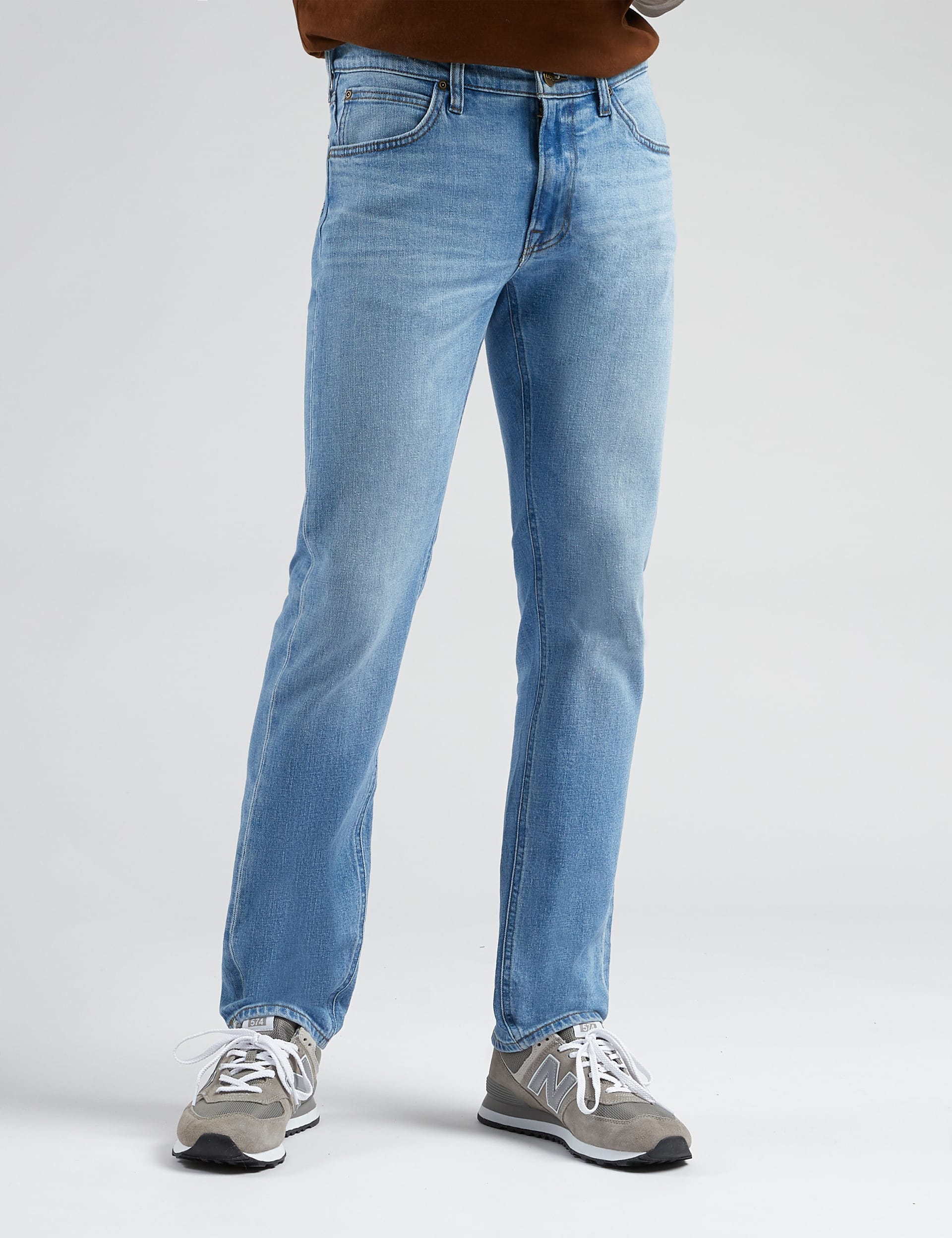 Straight Fit 5 Pocket Stretch Jeans