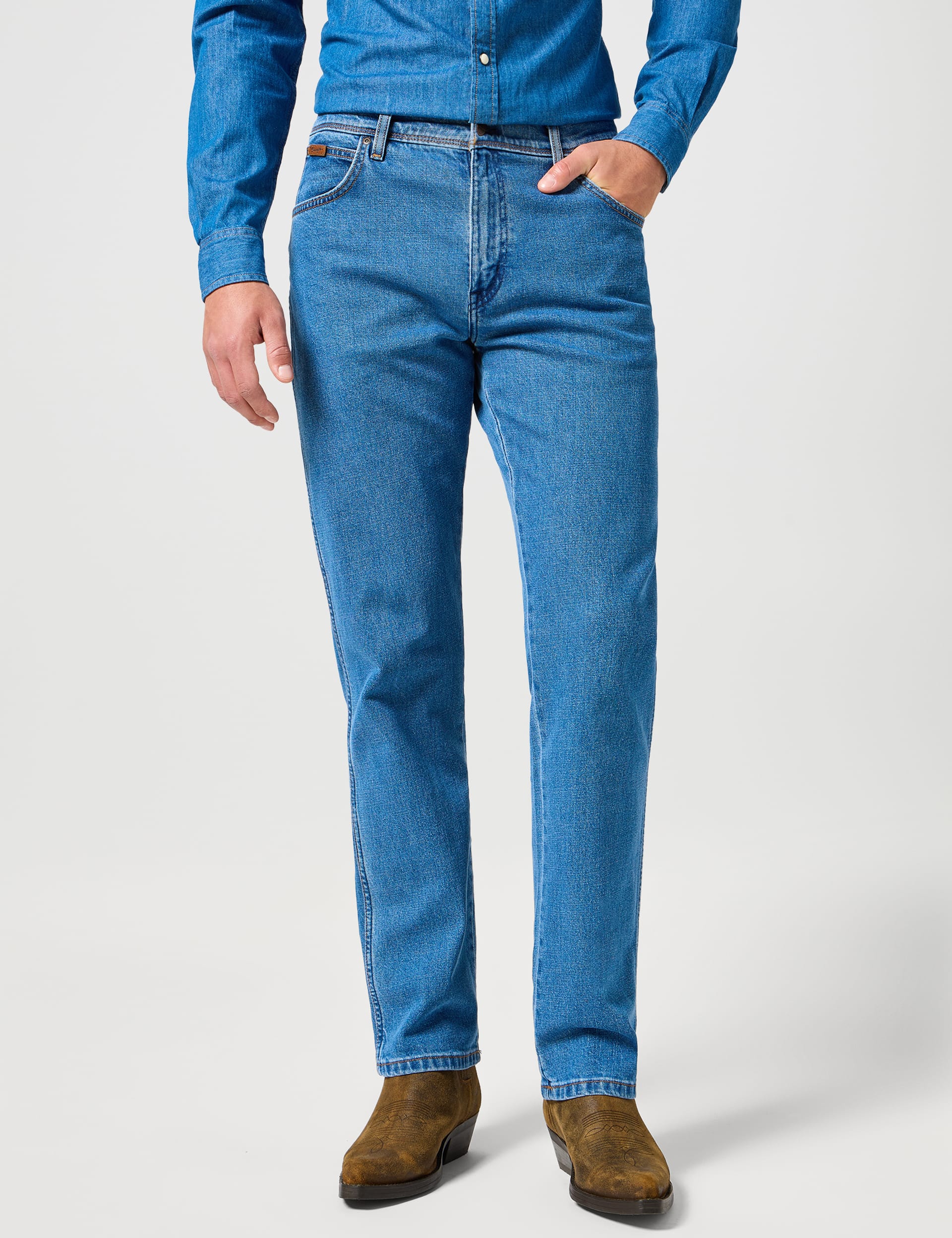 Cotton Rich Regular Fit 5 Pocket Jeans