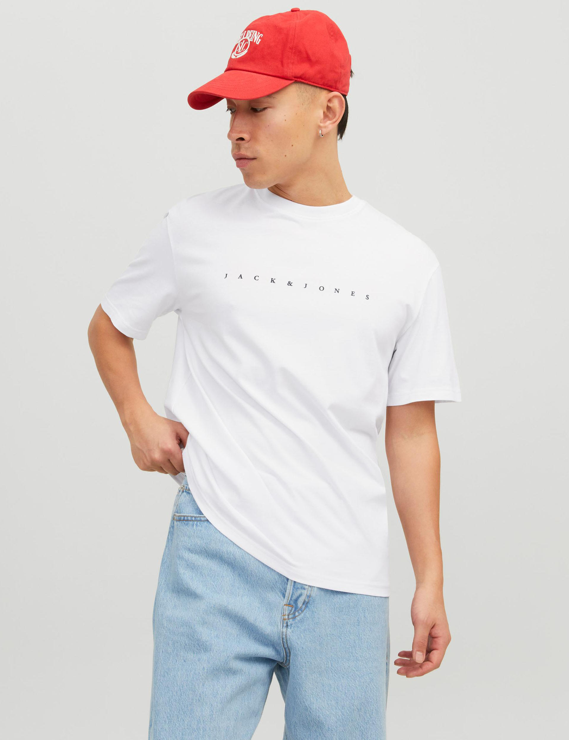 Relaxed Fit Pure Cotton Logo Print T-Shirt | JACK & JONES | M&S