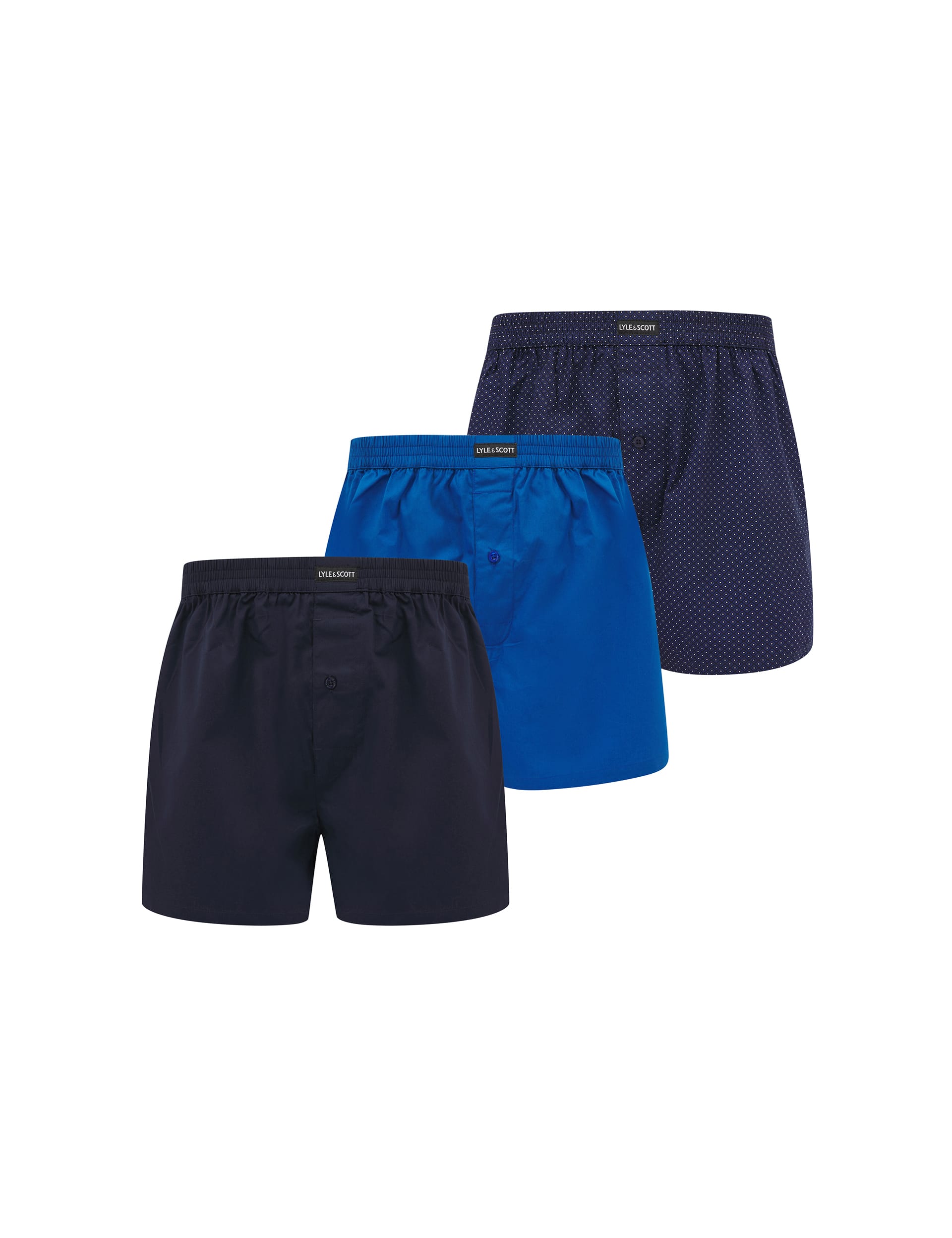 3pk Pure Cotton Assorted Woven Boxers