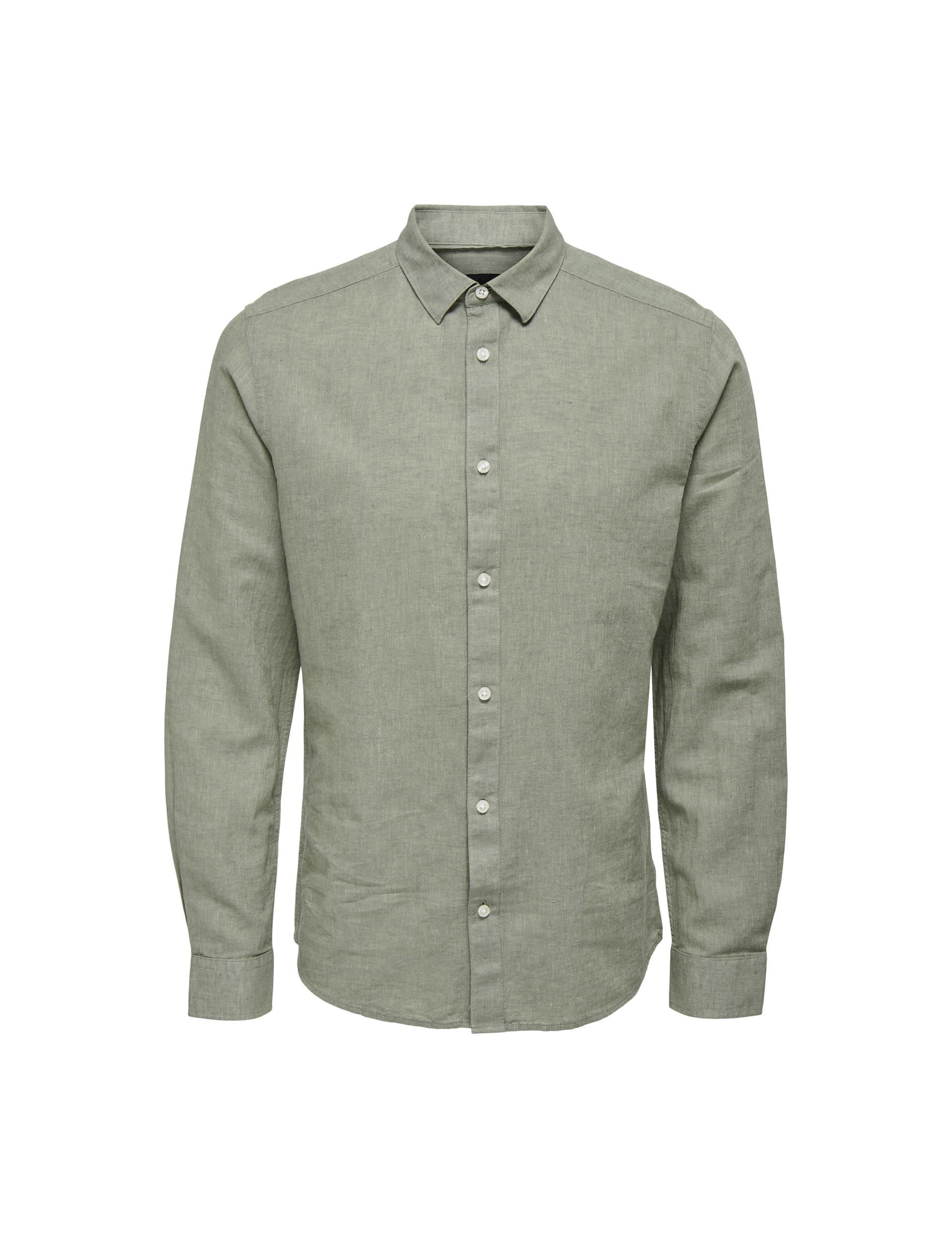 Cotton Linen Blend Slim Fit Shirt