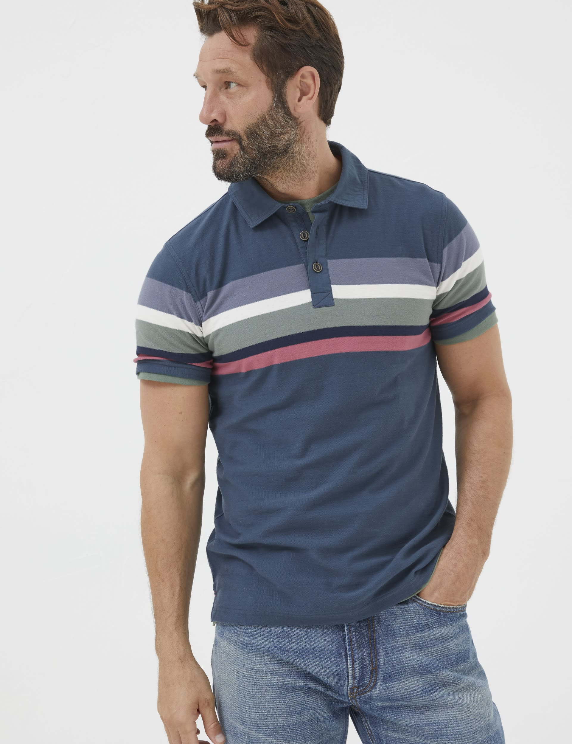 Pure Cotton Striped Polo Shirt | FatFace | M&S