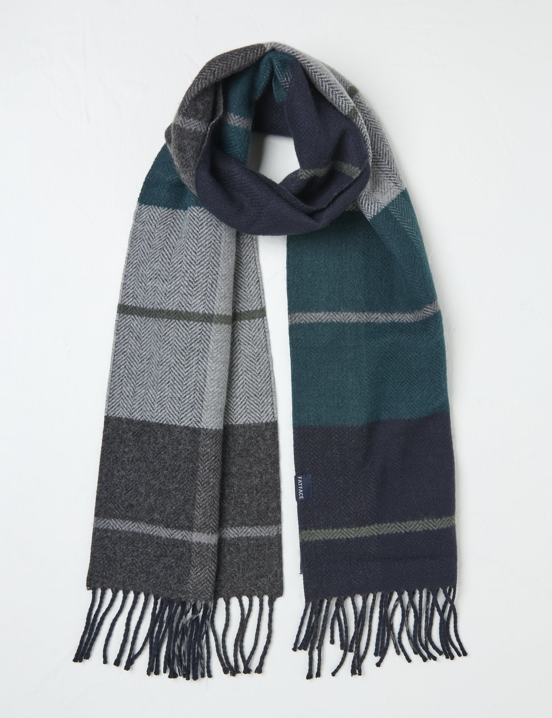 Checked Herringbone Scarf FatFace M&S
