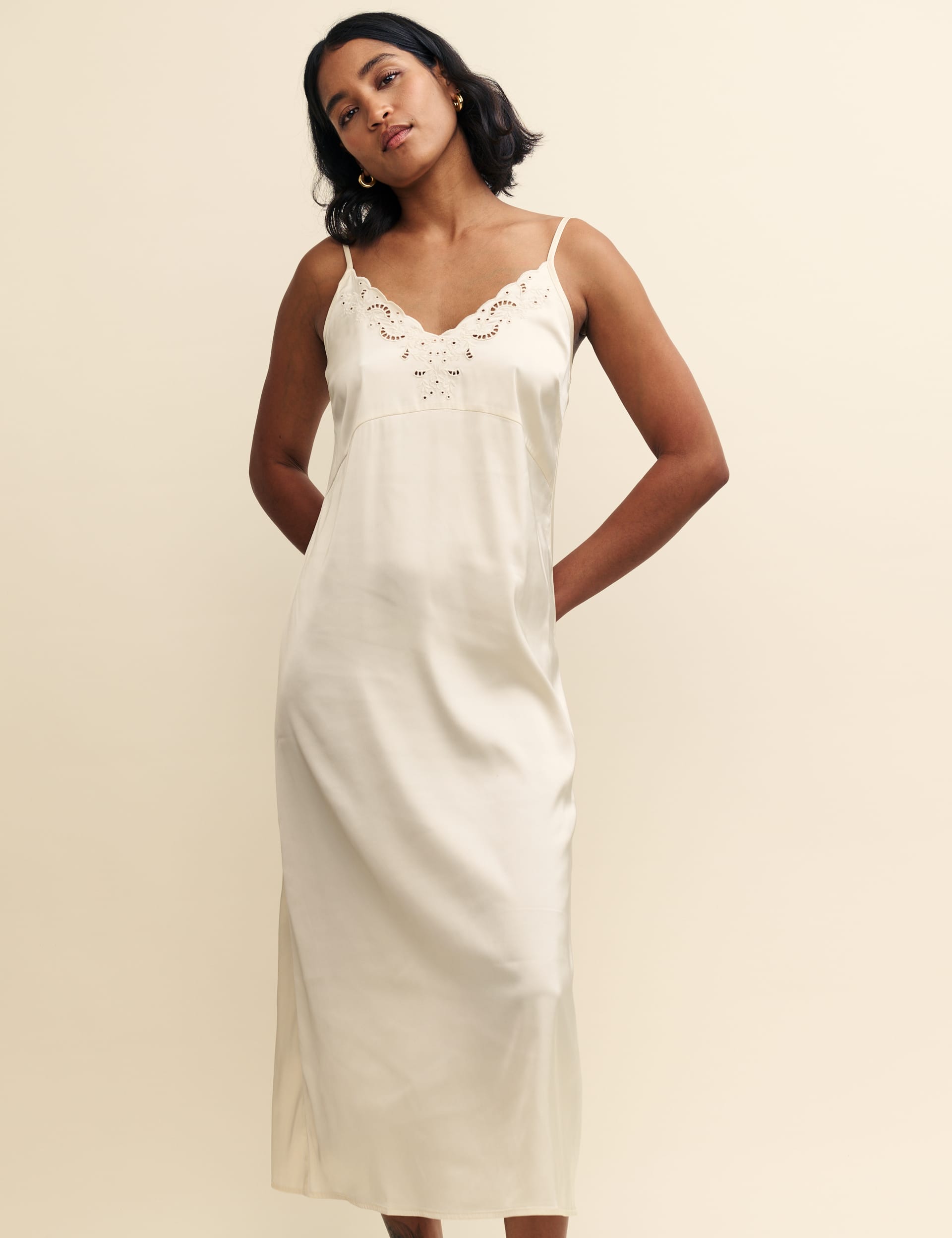 Satin Cutwork Nightdress