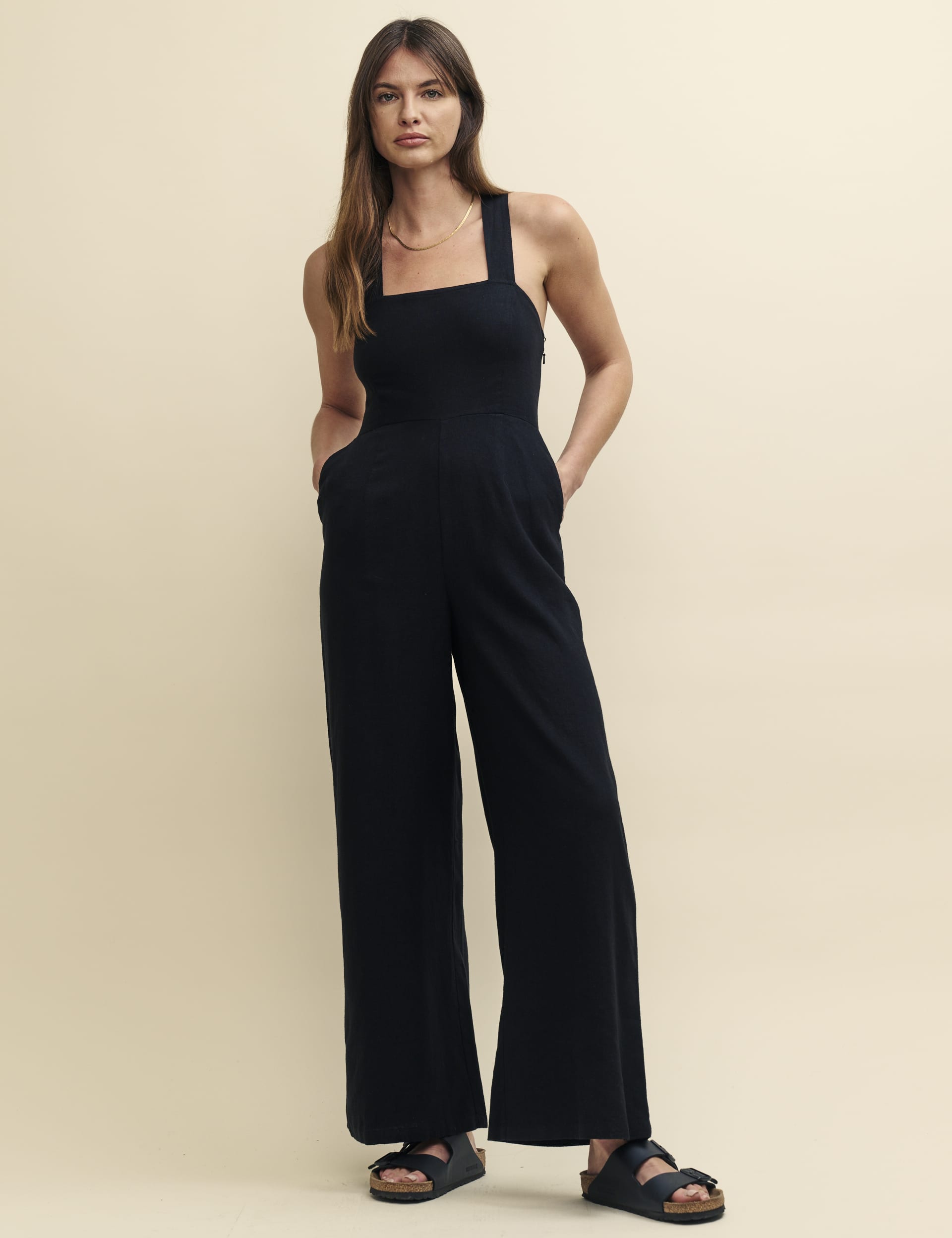 Linen Rich Sleeveless Jumpsuit