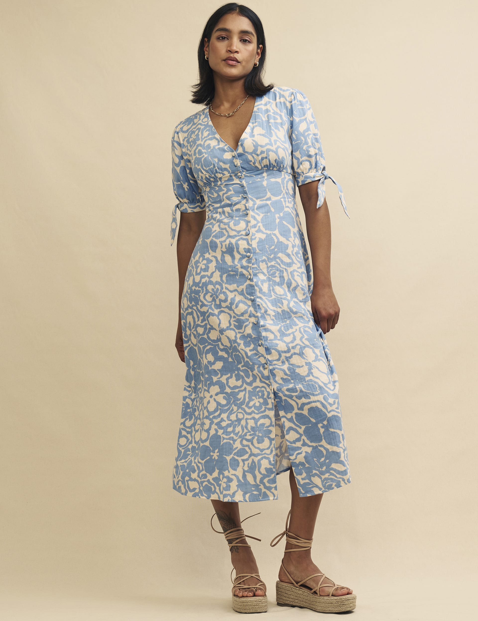 Pure Cotton Floral Midi Tea Dress | Nobody's Child | M&S