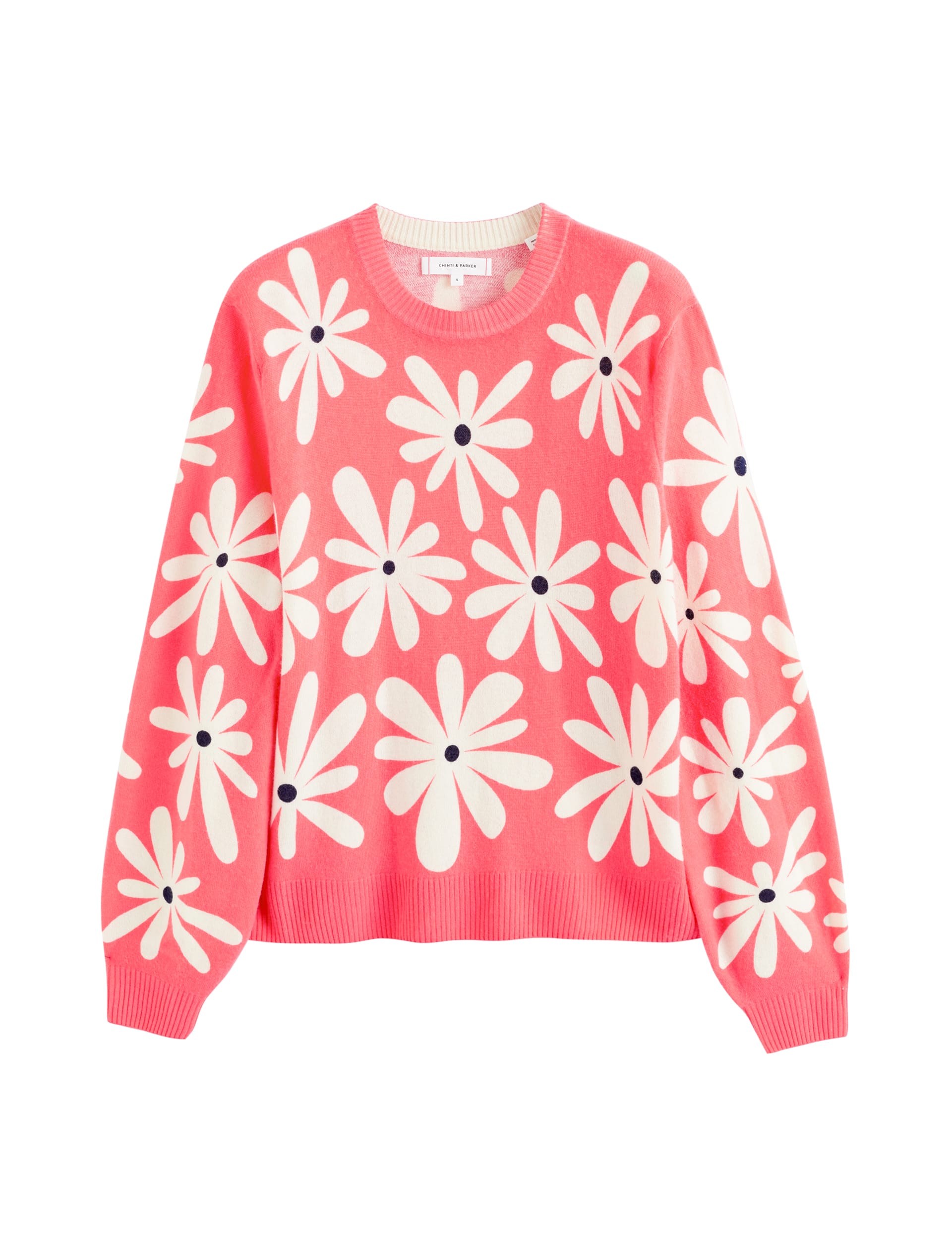 Wool Rich Floral Sweatshirt with Cashmere