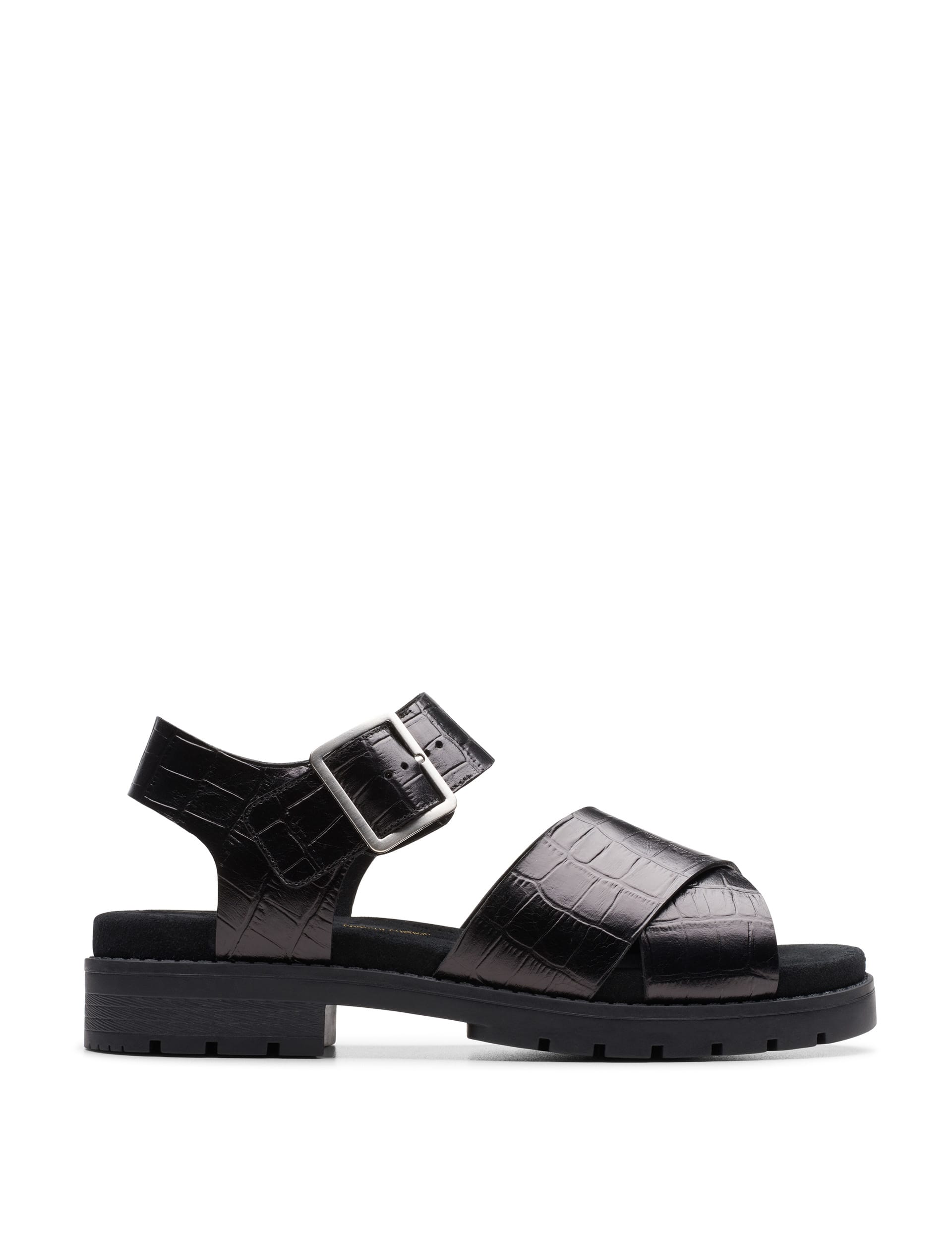 Leather Ankle Strap Flat Sandals | CLARKS | M&S