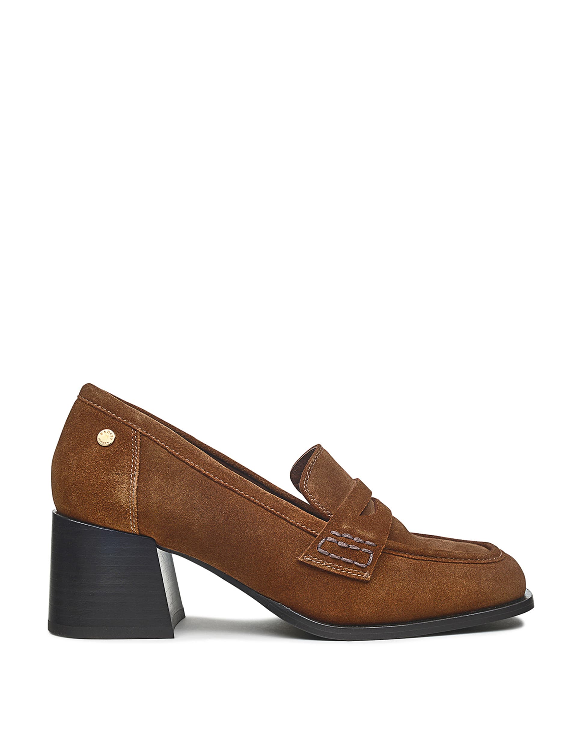 Thistle Suede Block Heel Loafers