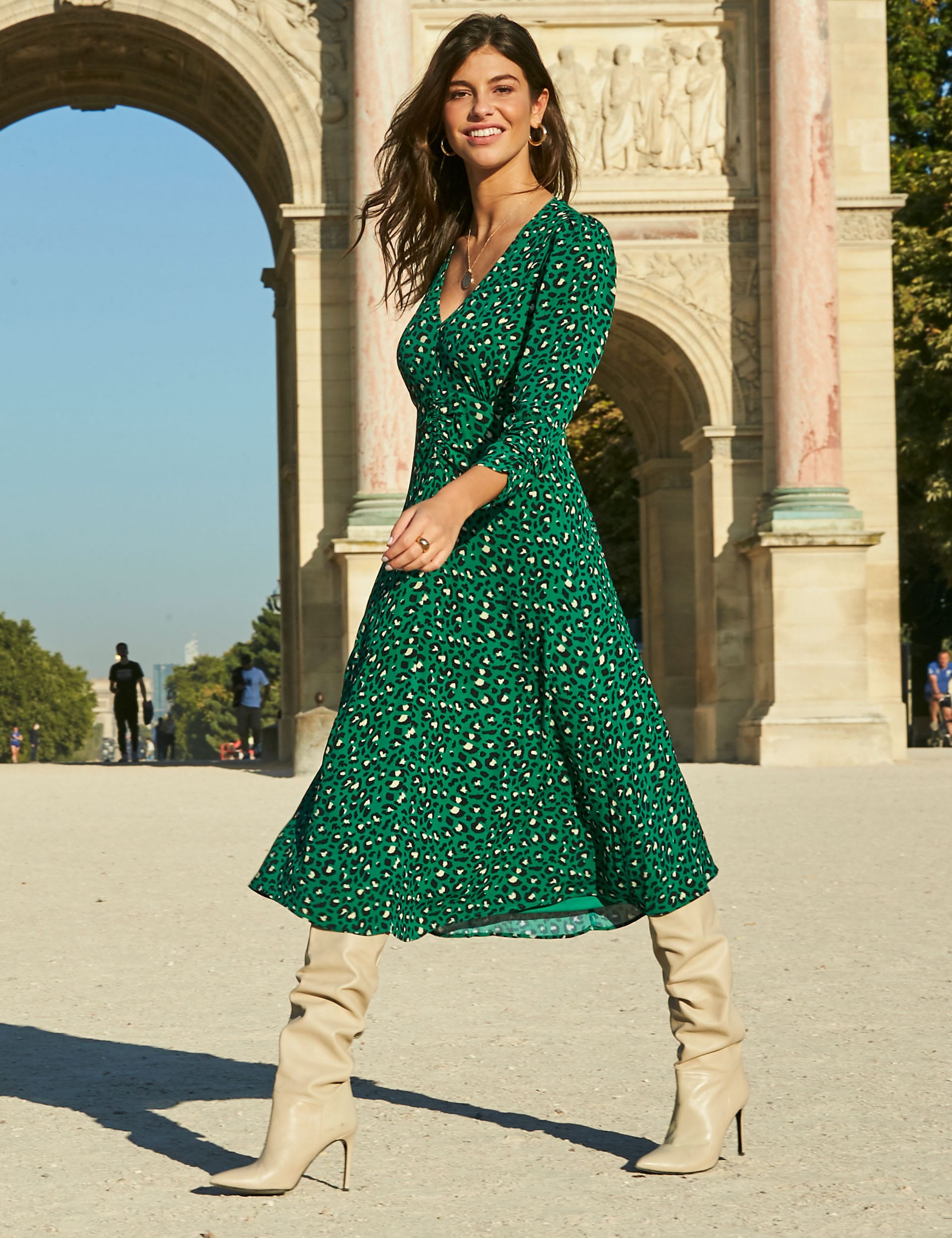 Animal Print V-Neck Midi Swing Dress | SOSANDAR | M&S