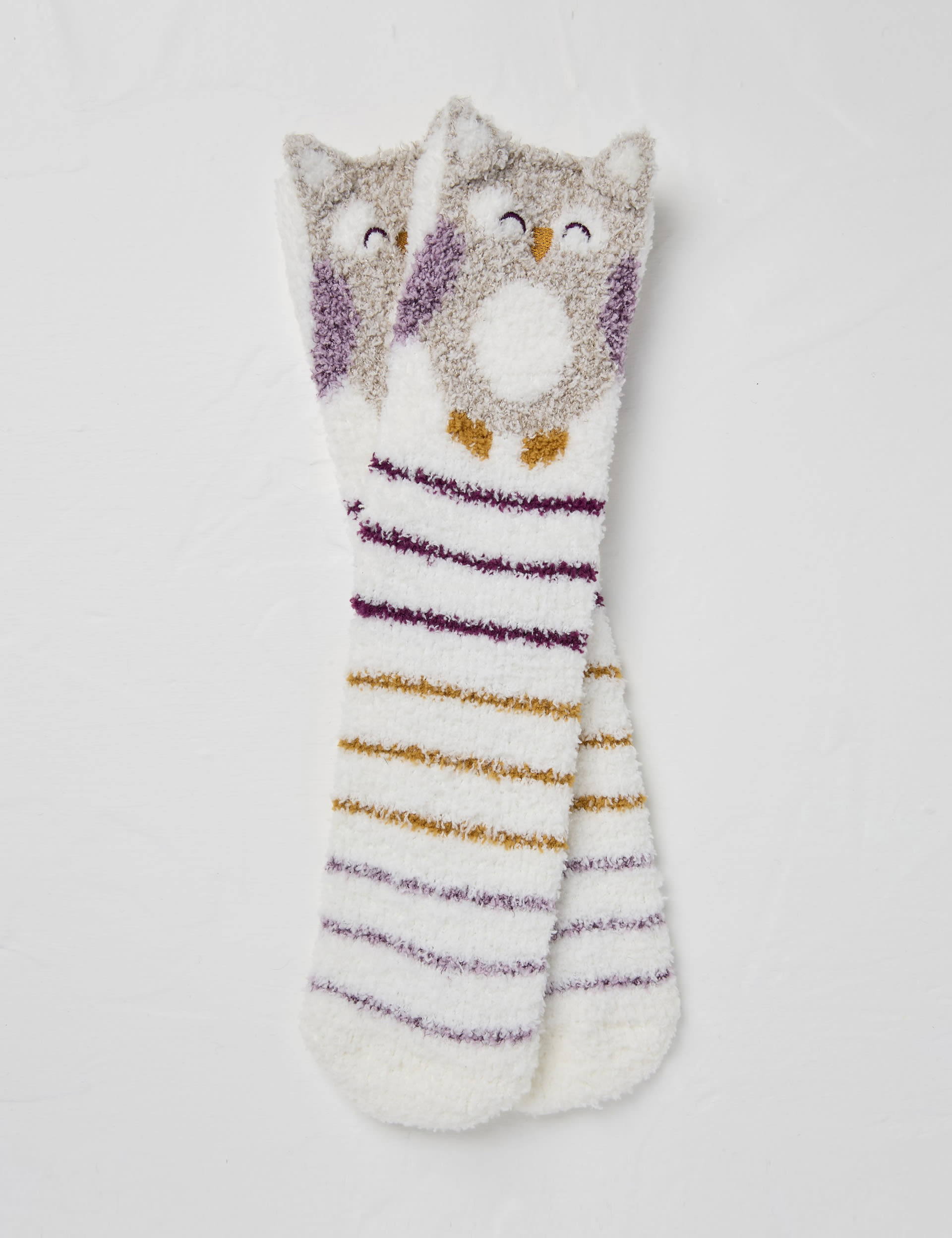 Cosy Owl High Cut Fluffy Socks | FatFace | M&S