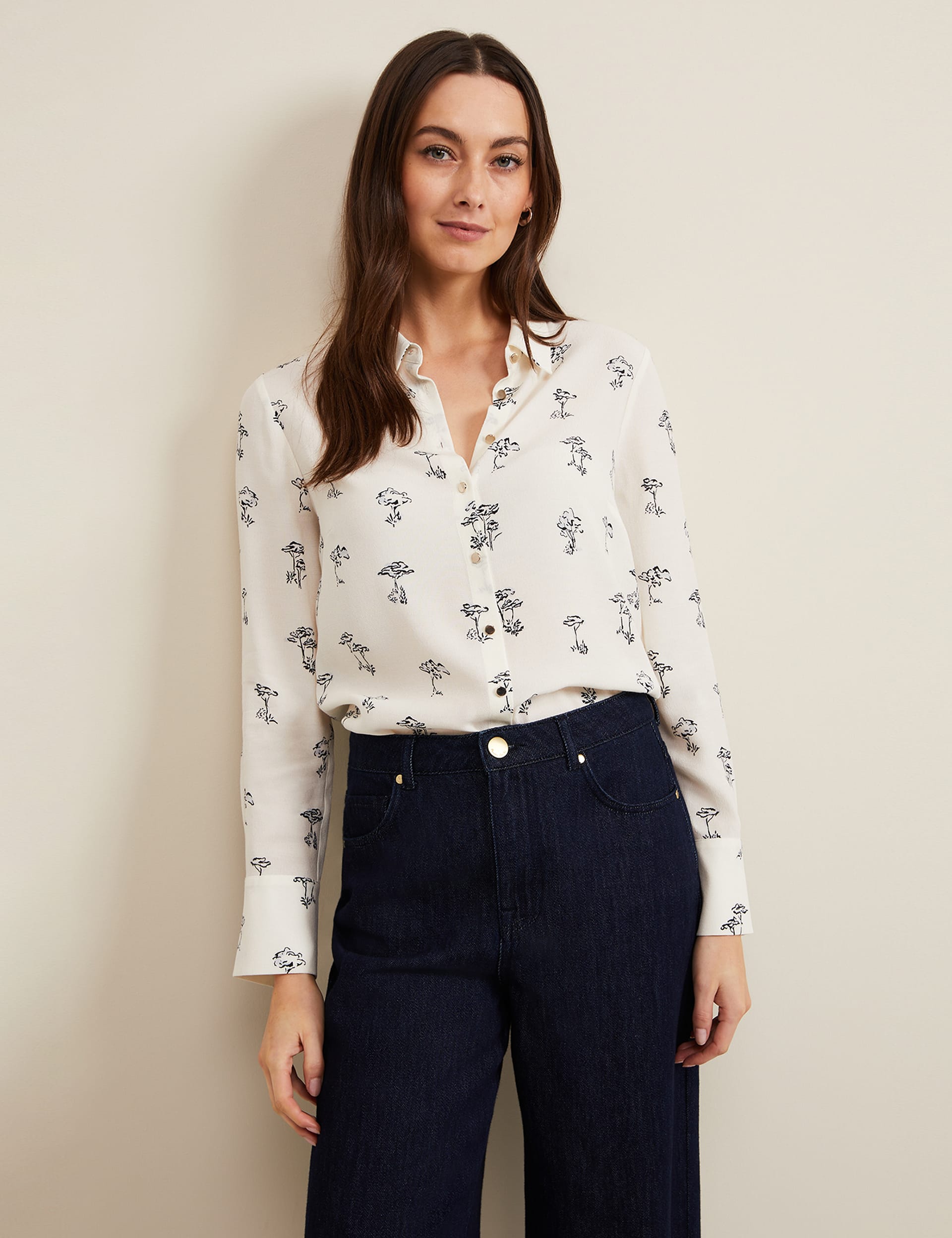 Printed Collared Button Through Shirt | Phase Eight | M&S