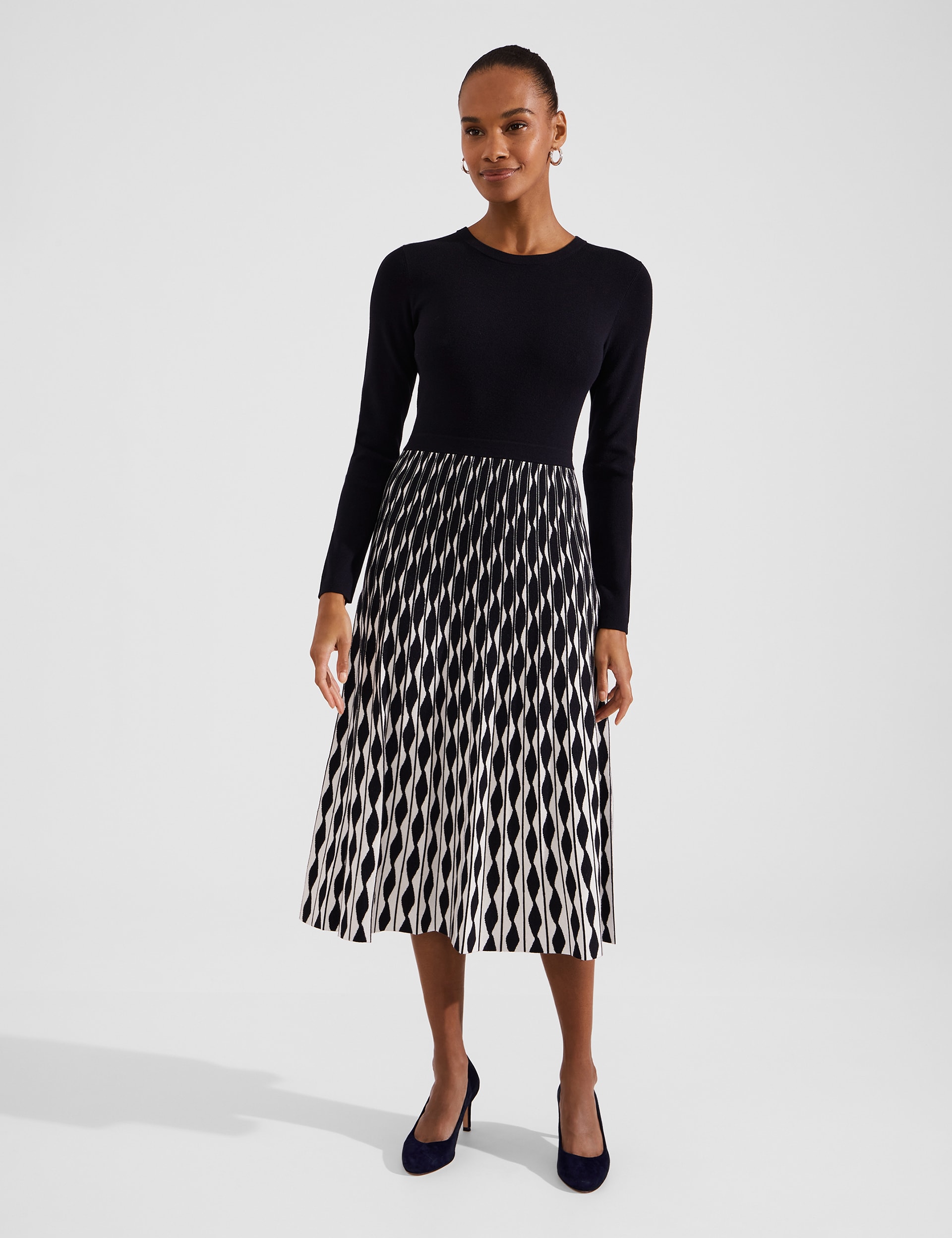 Geometric Knitted Midi Dress | HOBBS | M&S