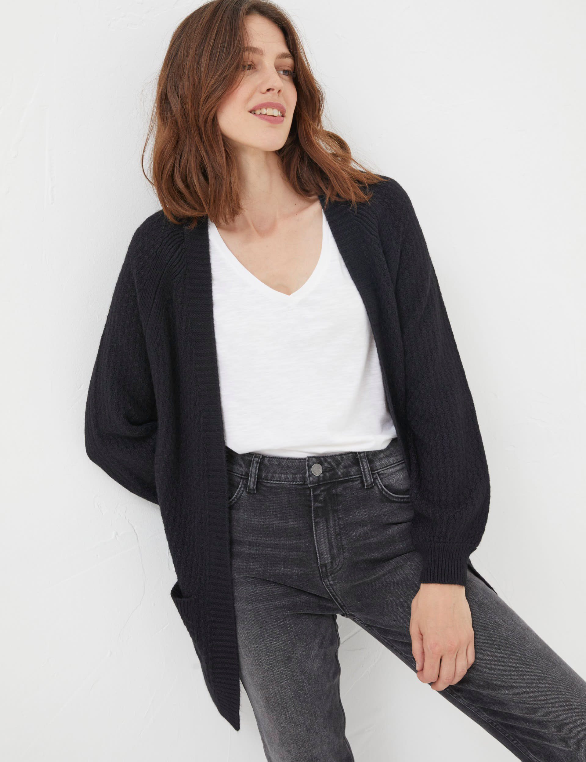 Textured Edge to Edge Longline Cardigan | FatFace | M&S