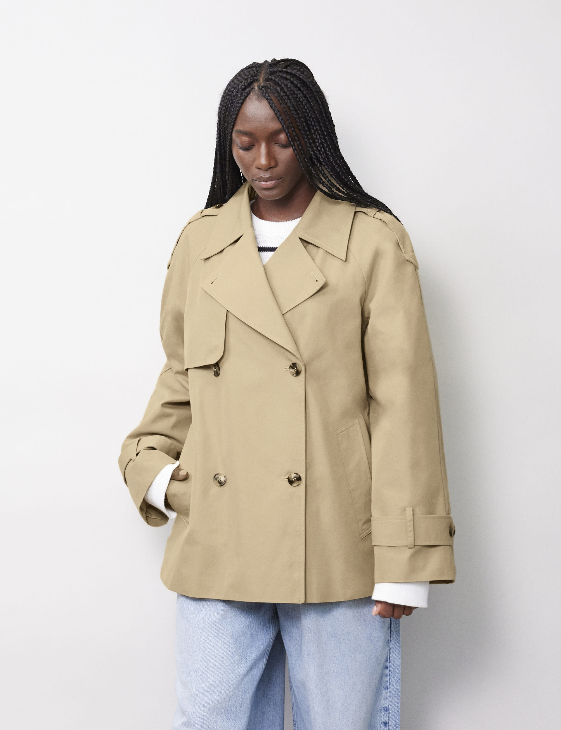 Cotton Rich Short Trench Coat | Albaray | M&S