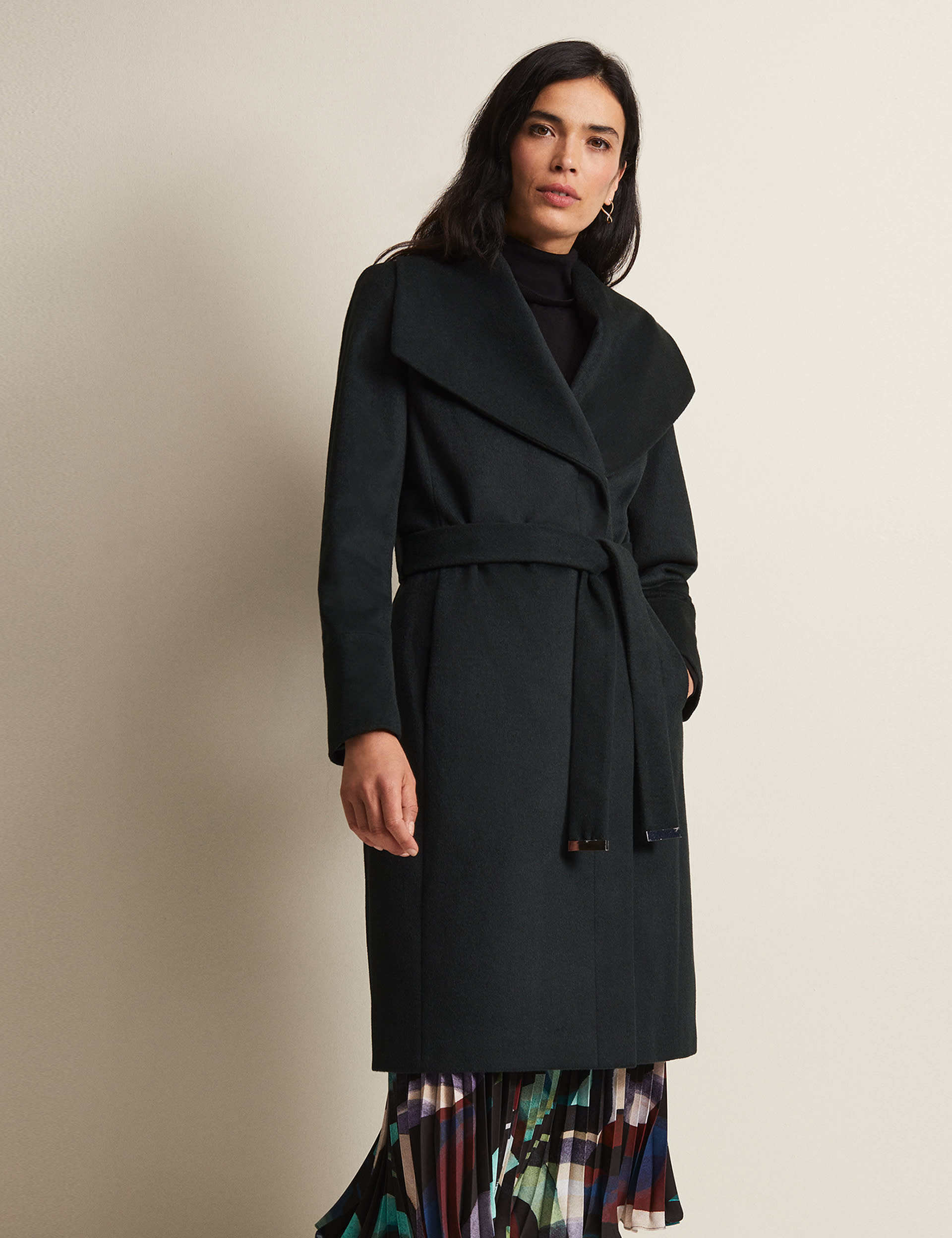 Wool Rich Belted Collared Wrap Coat | Phase Eight | M&S