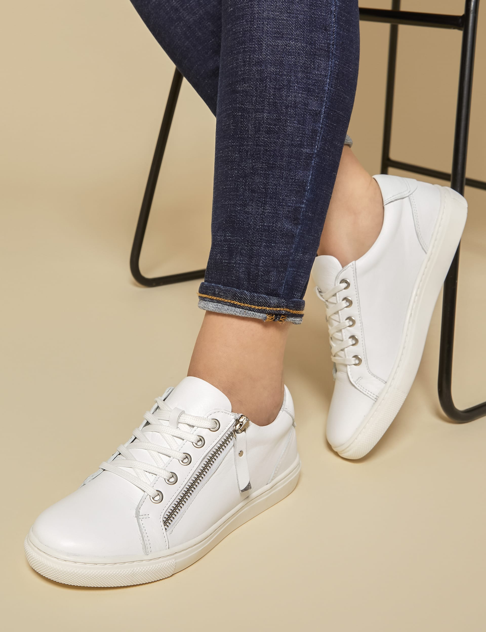 Leather Zip Up Trainers | Jones Bootmaker | M&S