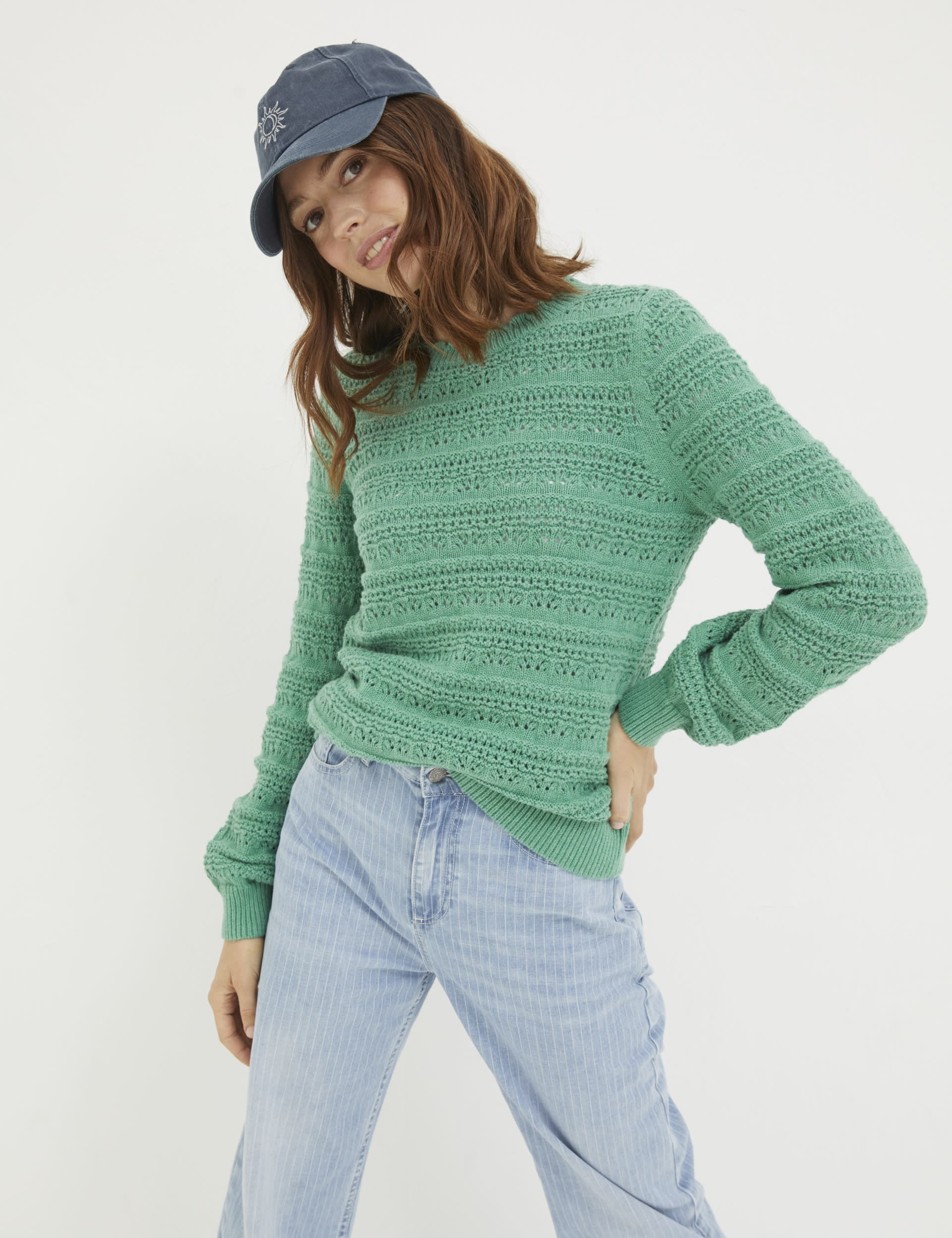 Pure Cotton Ribbed Crew Neck Jumper FatFace M&S