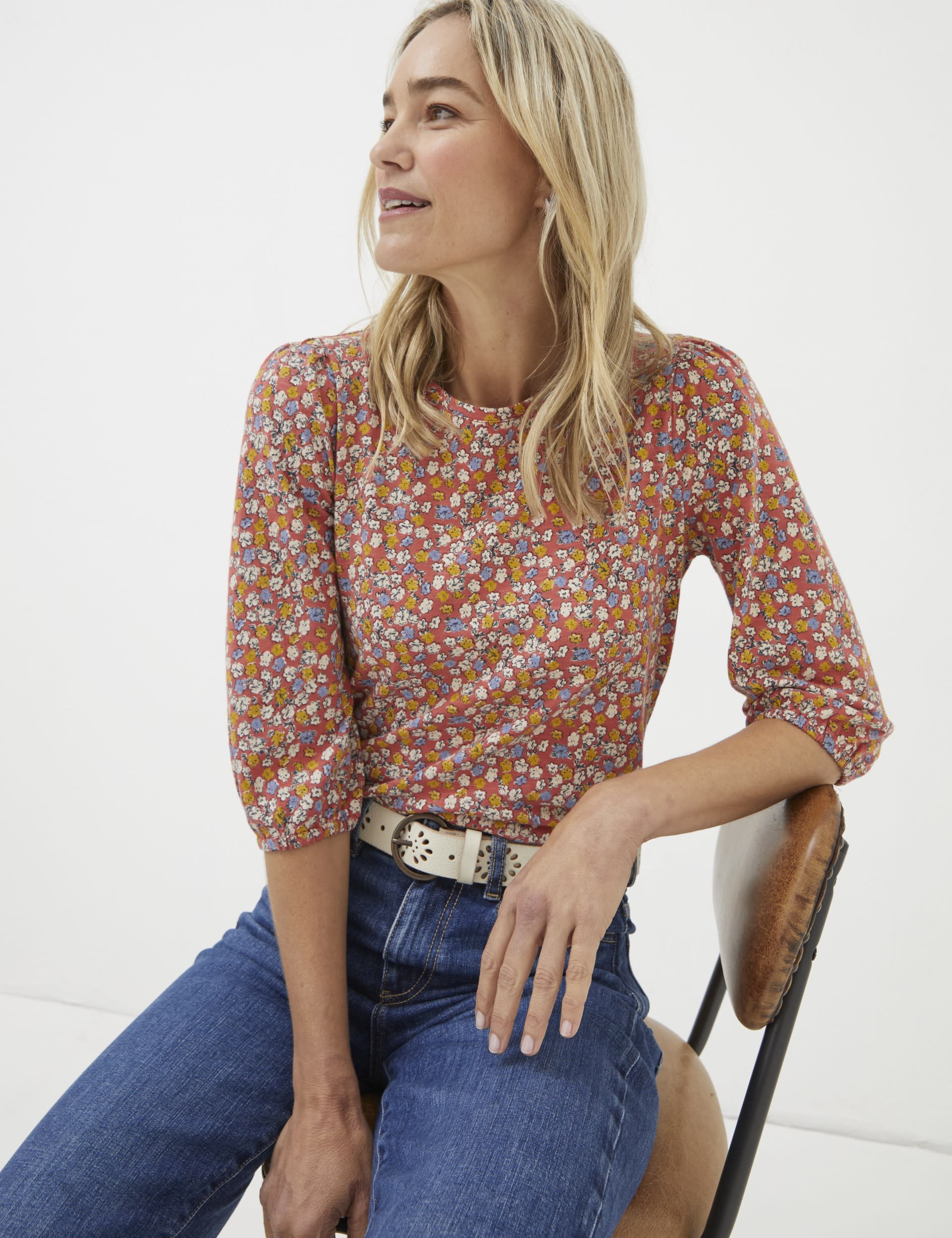 Pure Cotton Ditsy Floral Top | FatFace | M&S