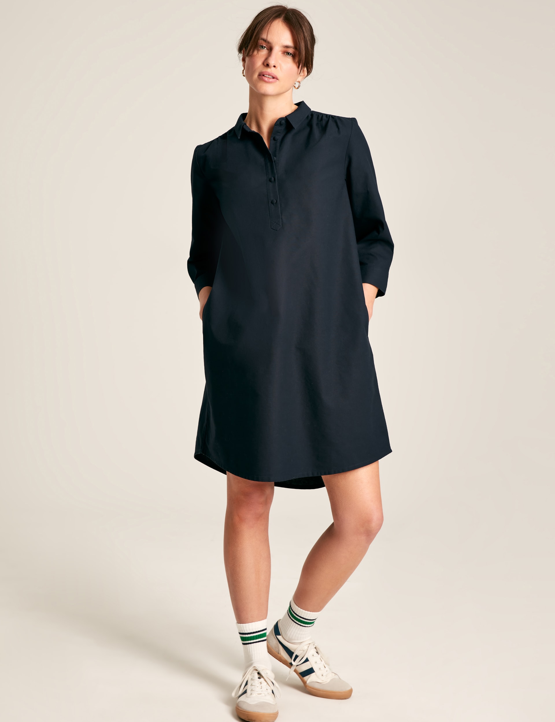 Pure Cotton Knee Length Shirt Dress | Joules | M&S