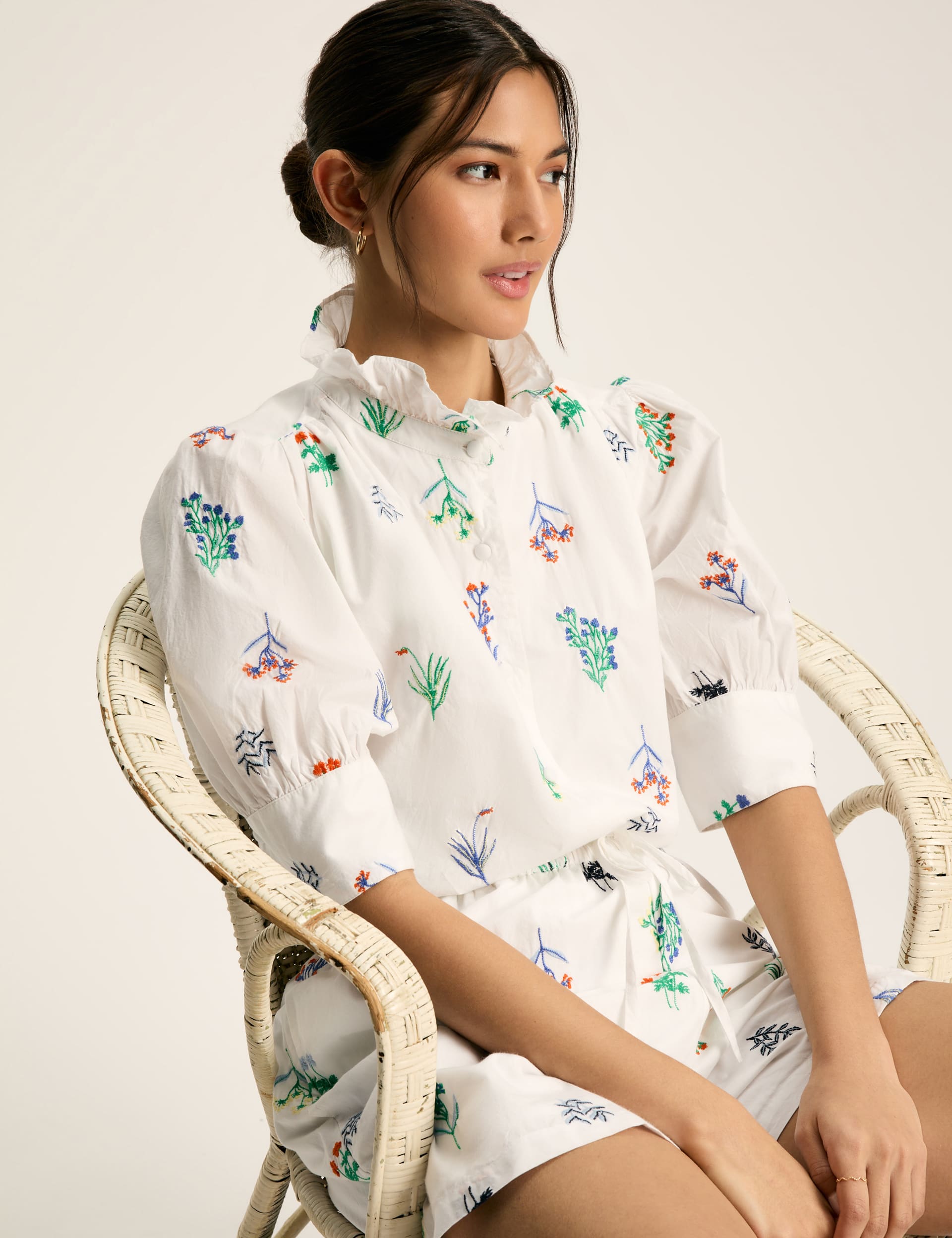 MDS Women Tassel Detail Button-Up Shirt - White - Clarksville main image 1