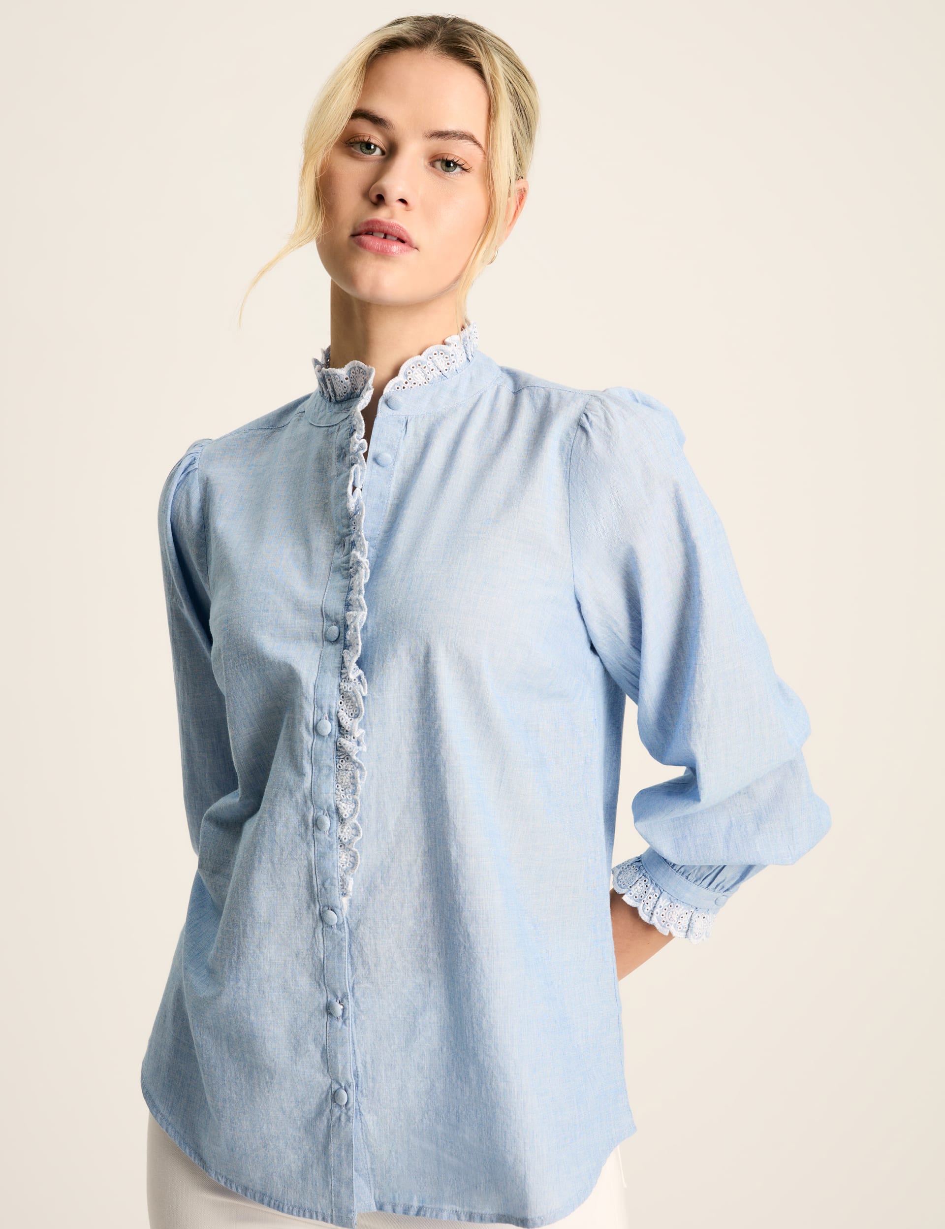 Pure Cotton Frill Detail Blouse | Joules | M&S