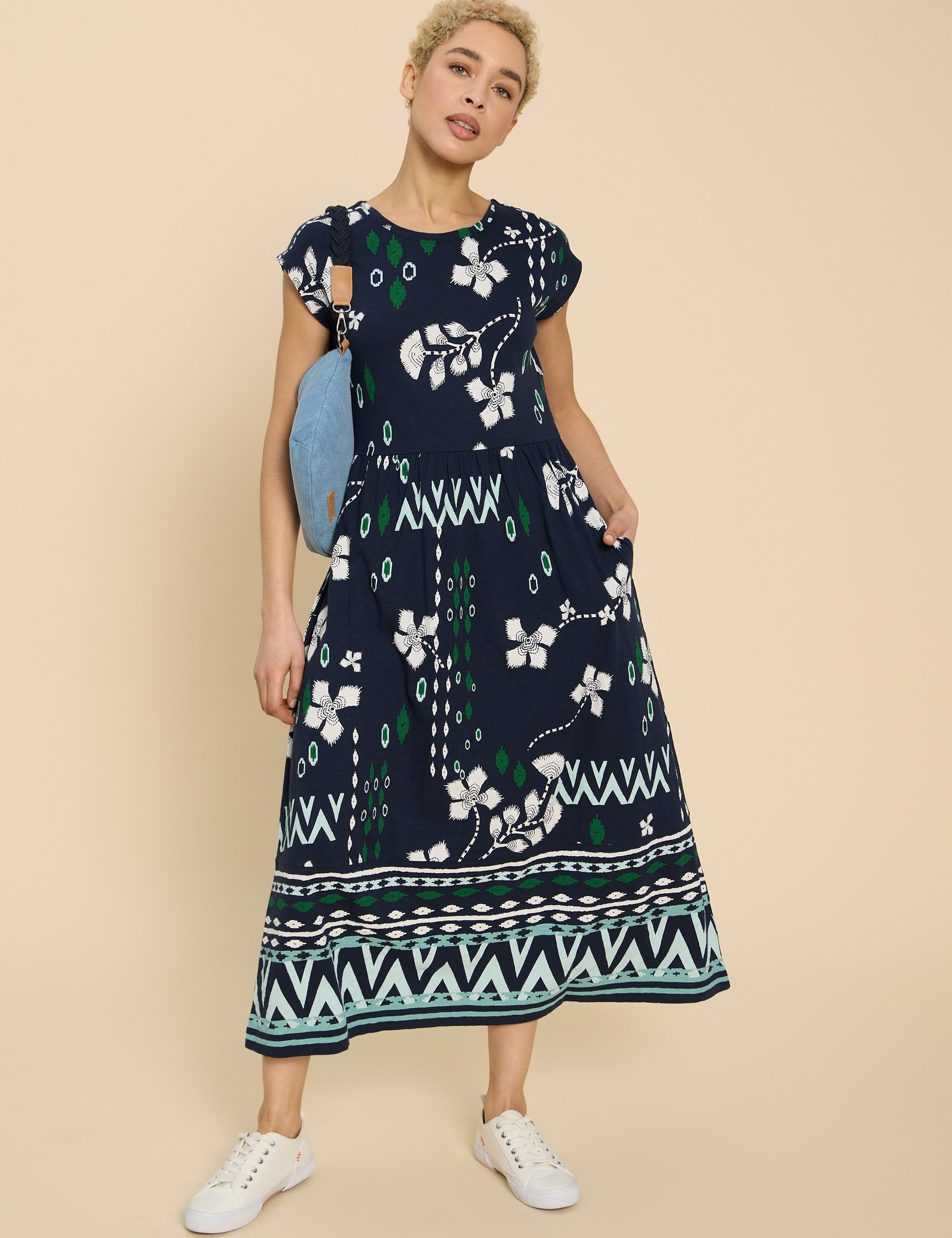 Pure Cotton Jersey Printed Midi Dress | White Stuff | M&S