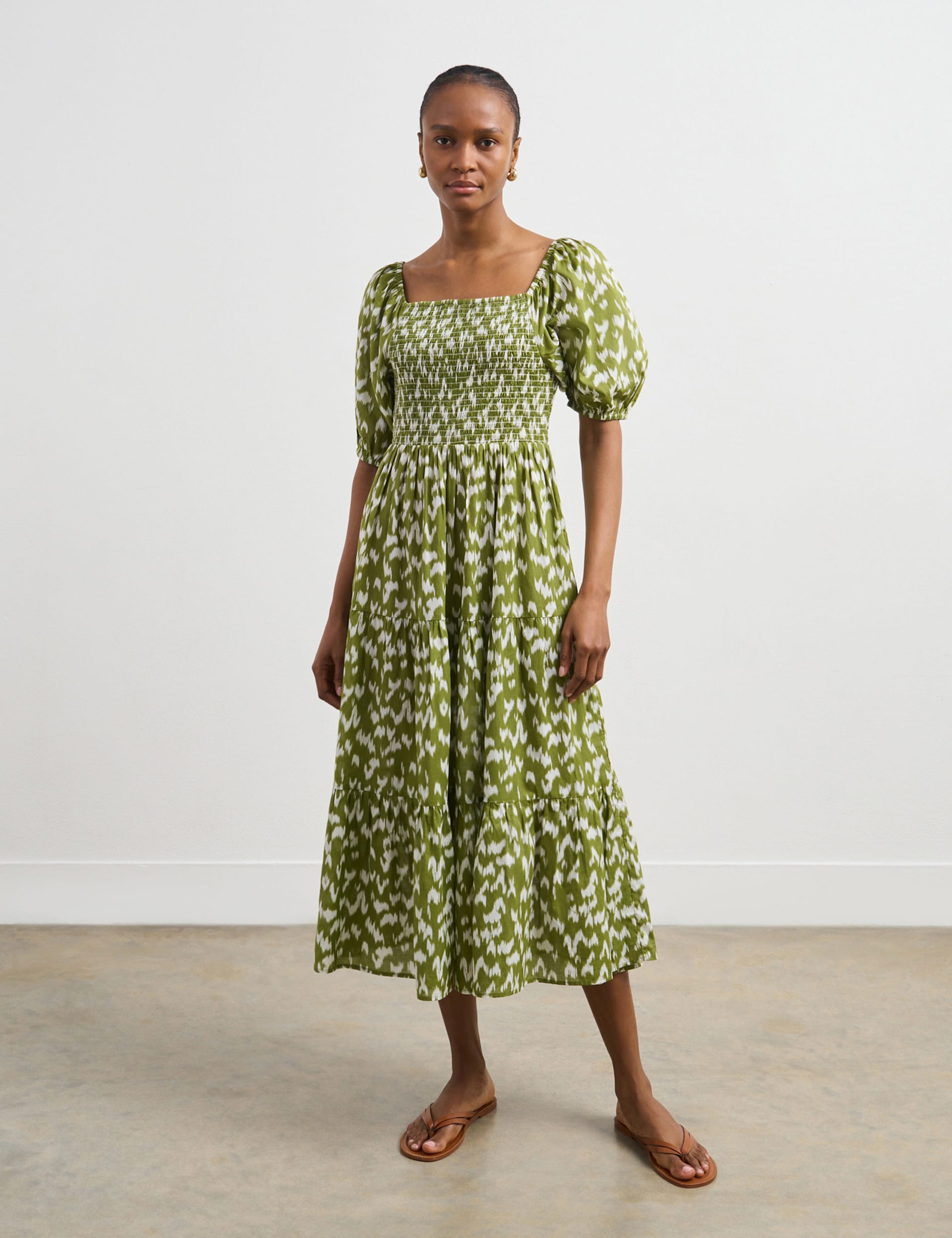 Pure Cotton Printed Midi Tea Dress | Finery London | M&S