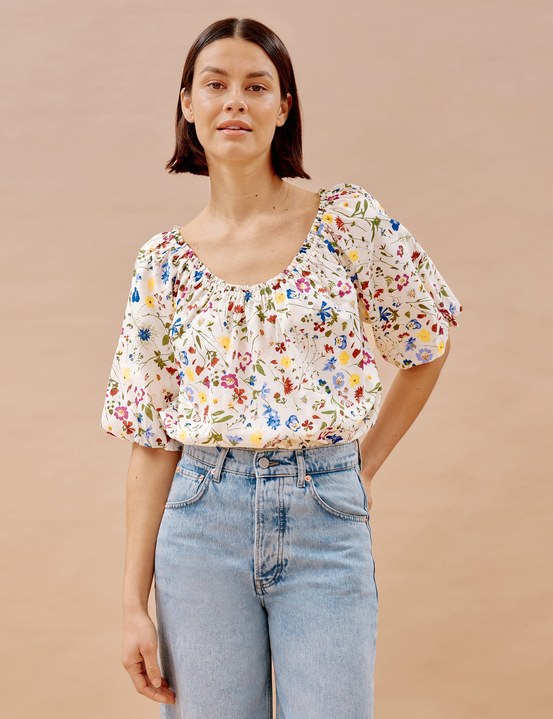 Pure Cotton Floral Blouse | Albaray | M&S