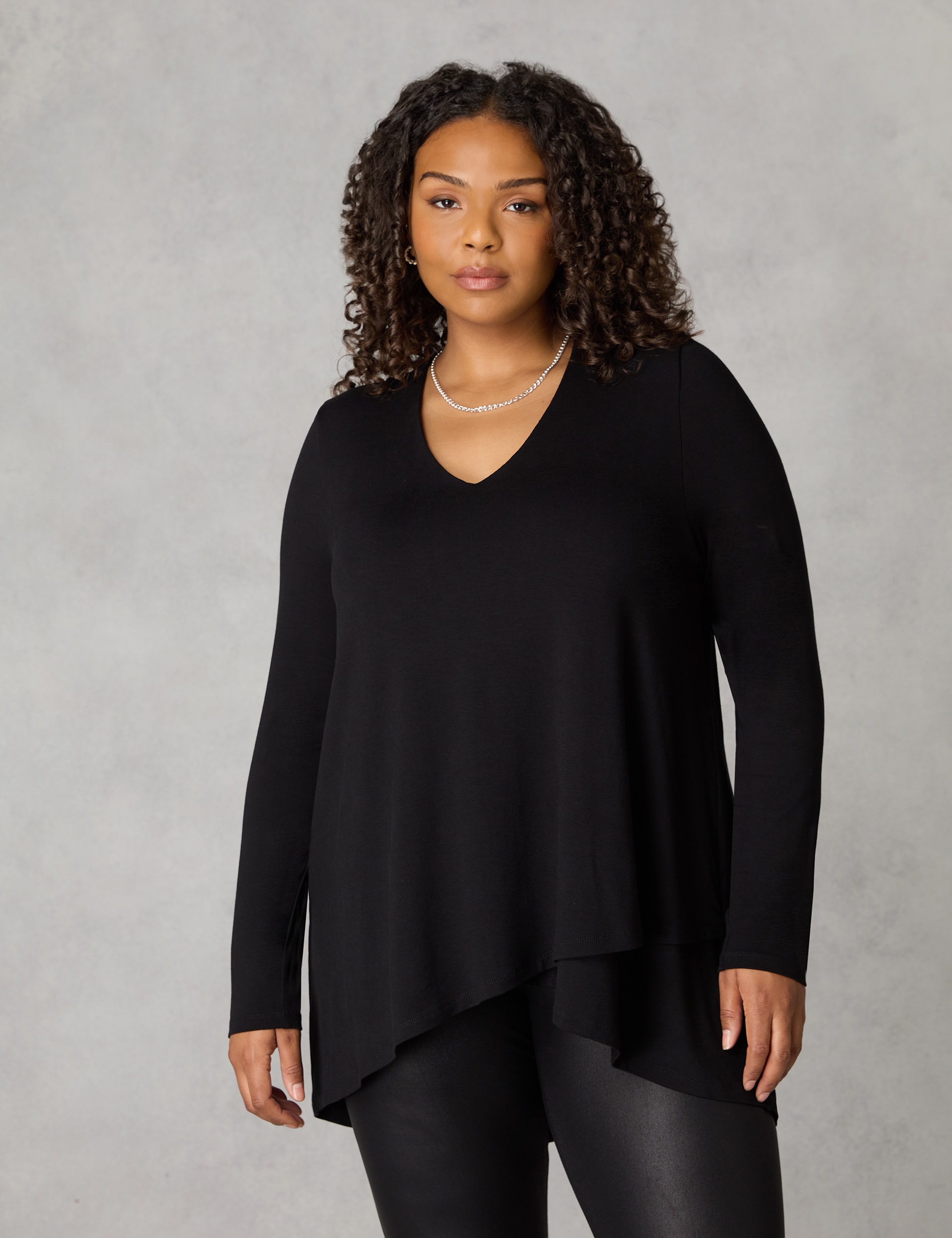 Jersey V-Neck Tunic | Live Unlimited London | M&S