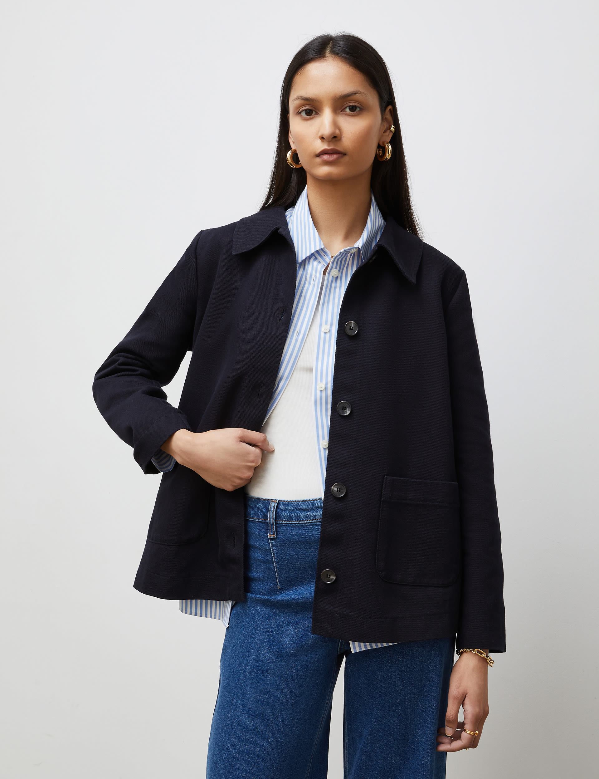 Denim Collared Jacket | Finery London | M&S