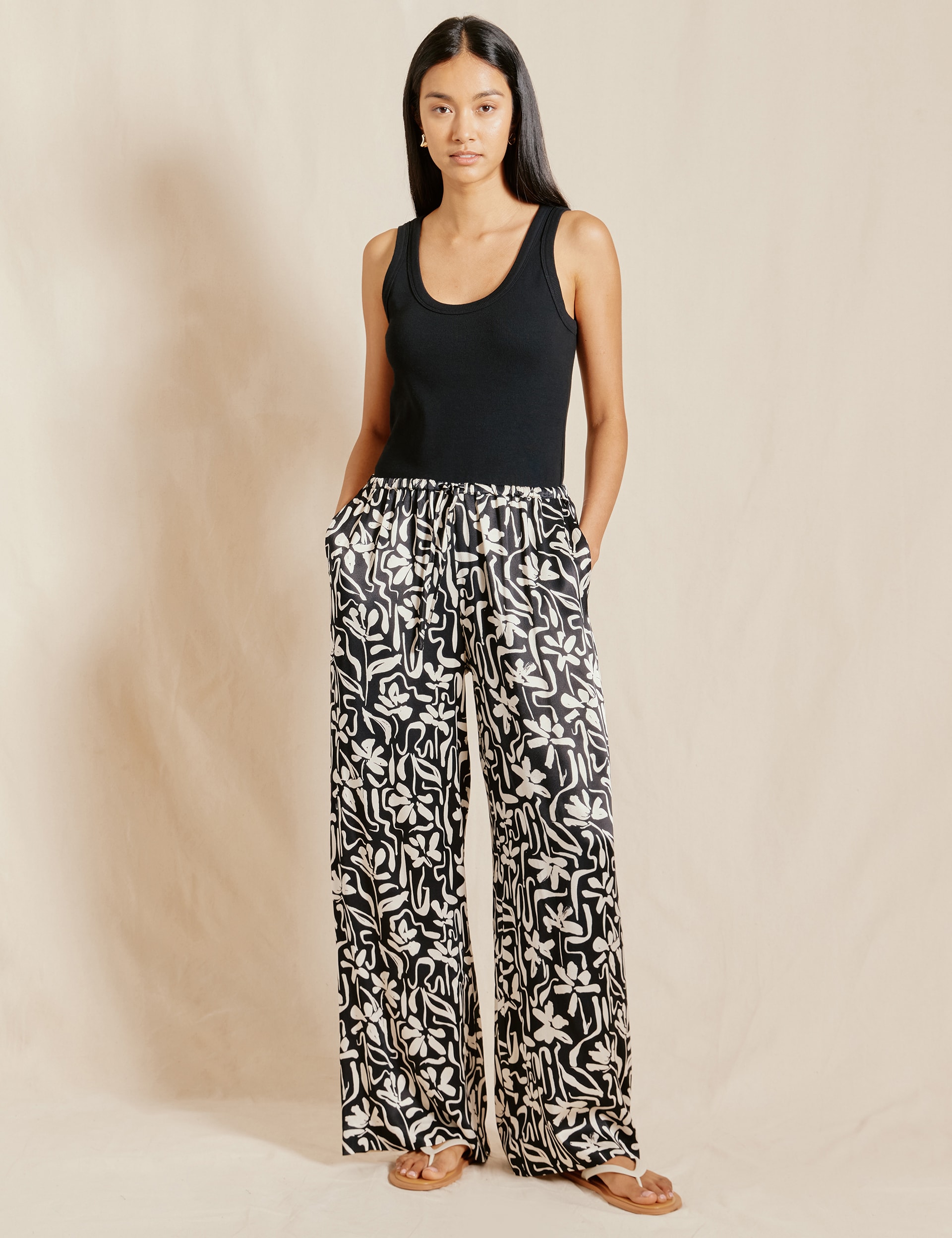 Floral Print Wide Leg Trousers | Albaray | M&S