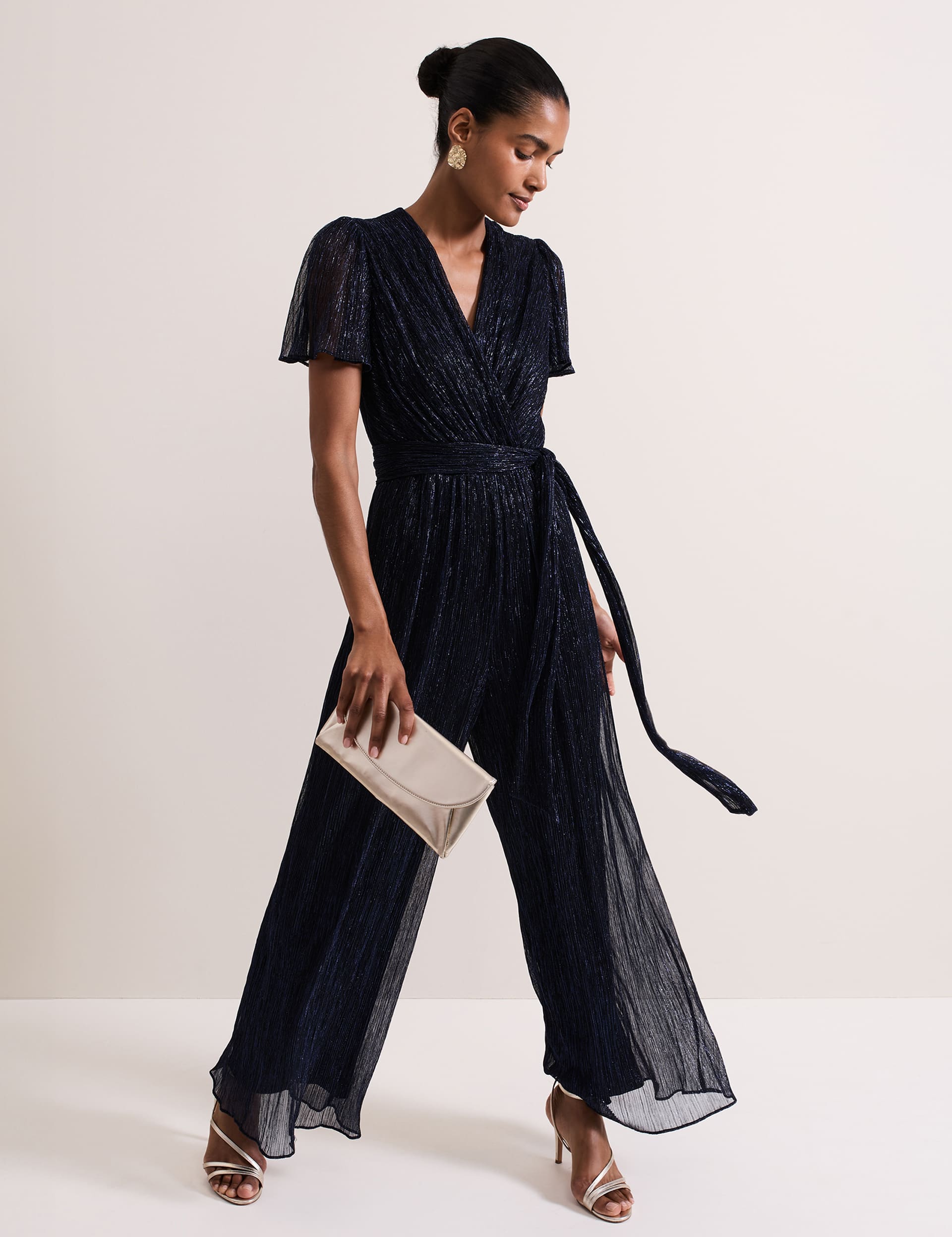 ElanWide™ – Short Sleeve Wide Leg Jumpsuit (Elegant, Flowy & Polished) main image 1