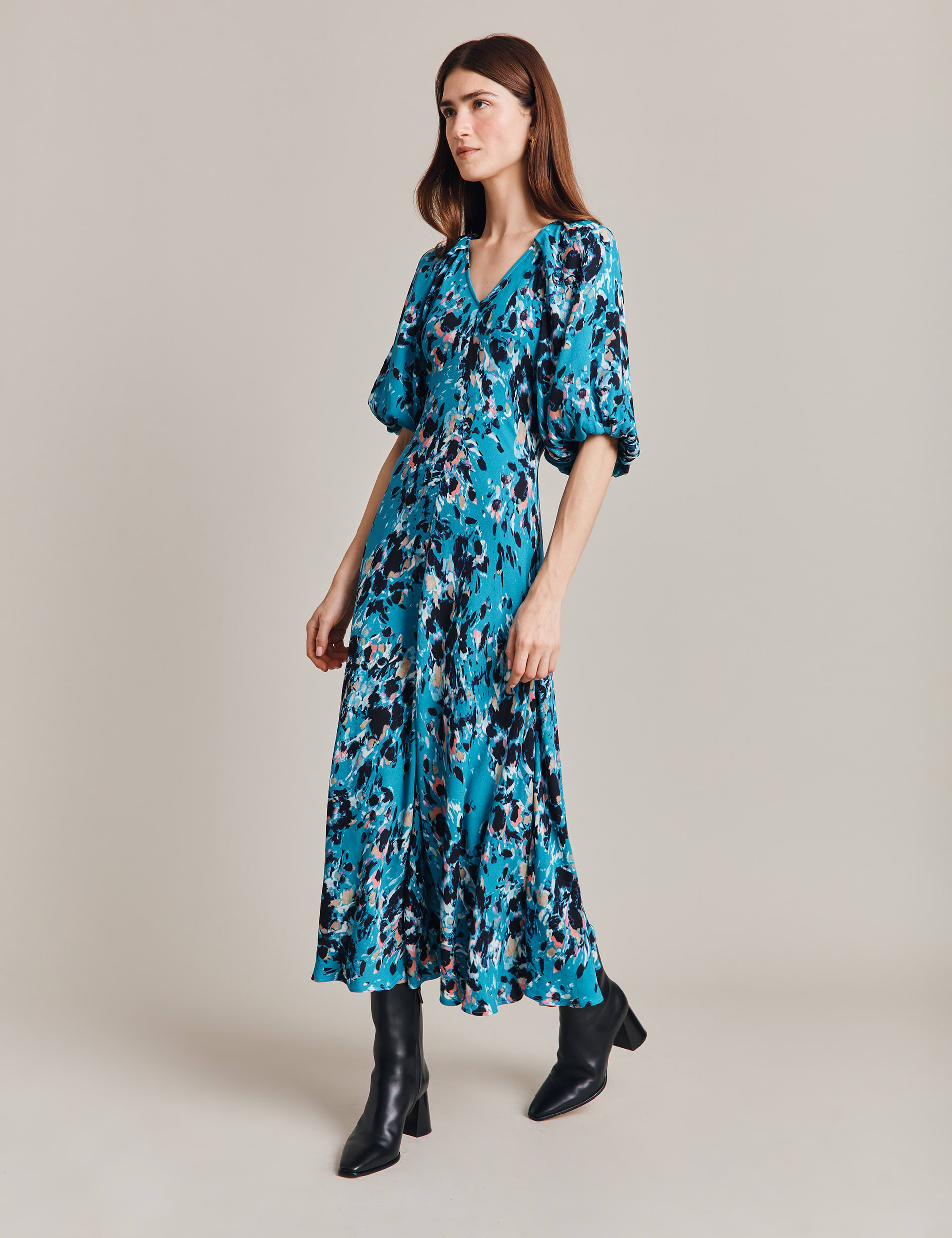 Floral V-Neck Midaxi Tea Dress | Ghost | M&S