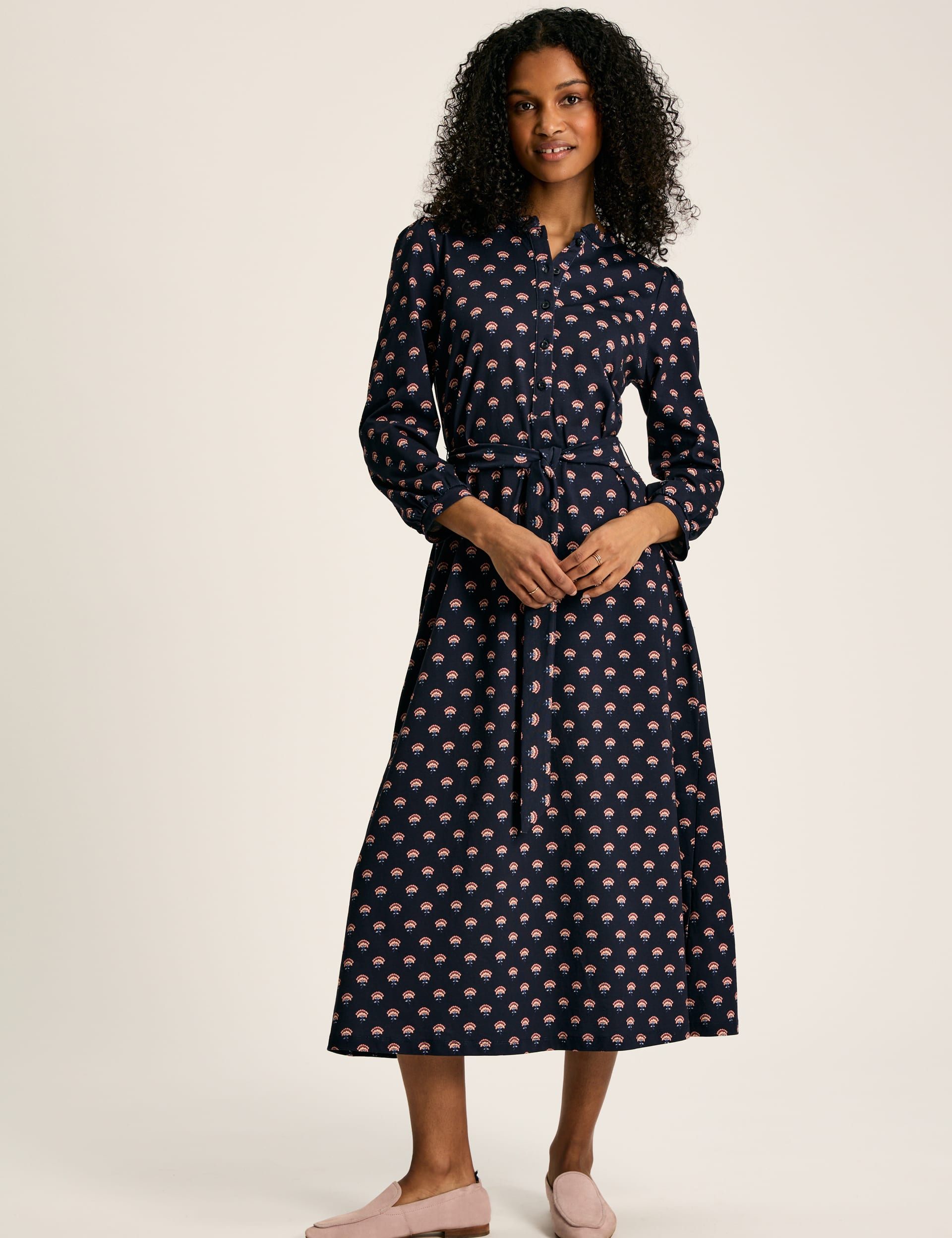 Pure Cotton Jersey Printed Midi Shirt Dress | Joules | M&S