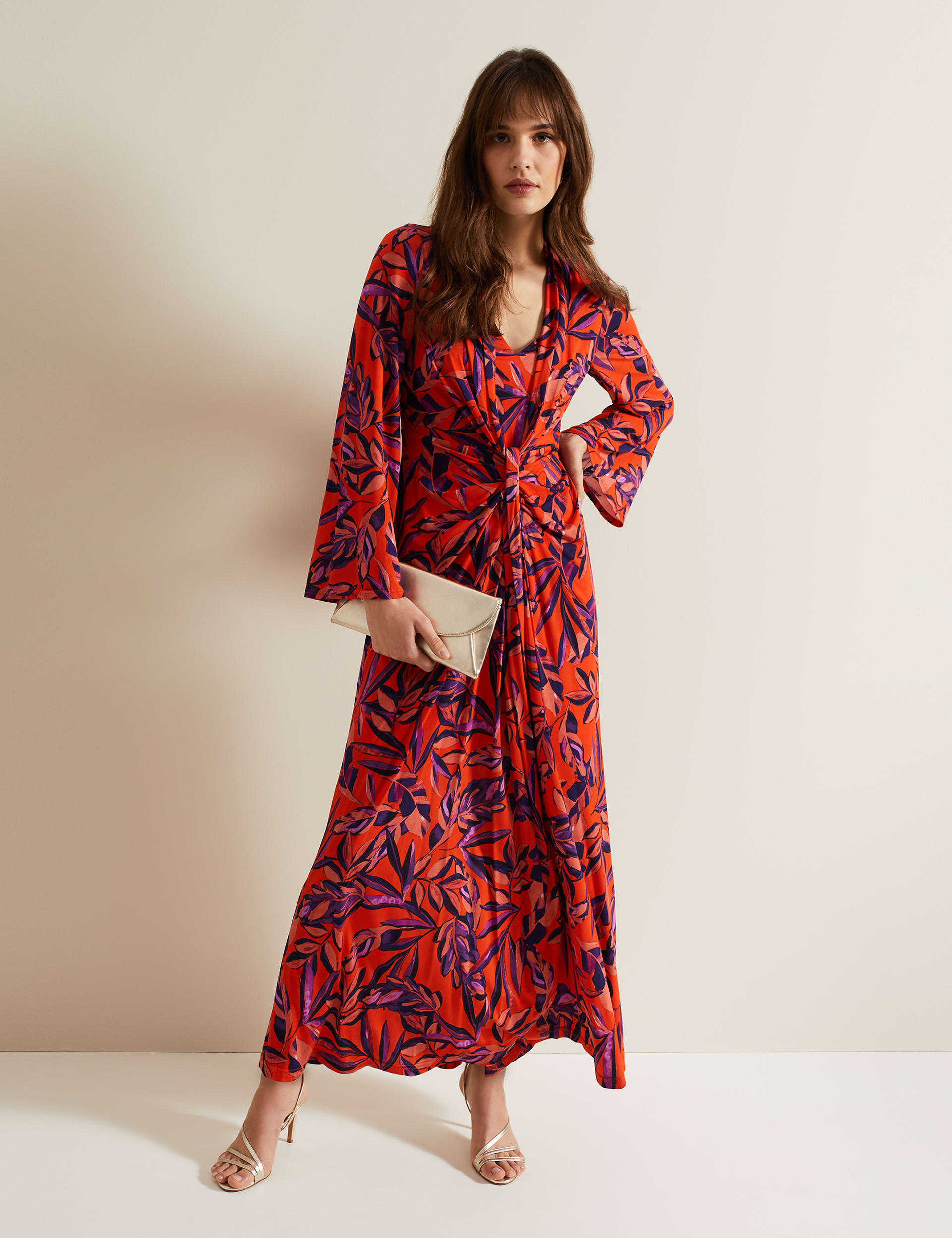 Jersey Printed V-Neck Maxi Waisted Dress | Phase Eight | M&S