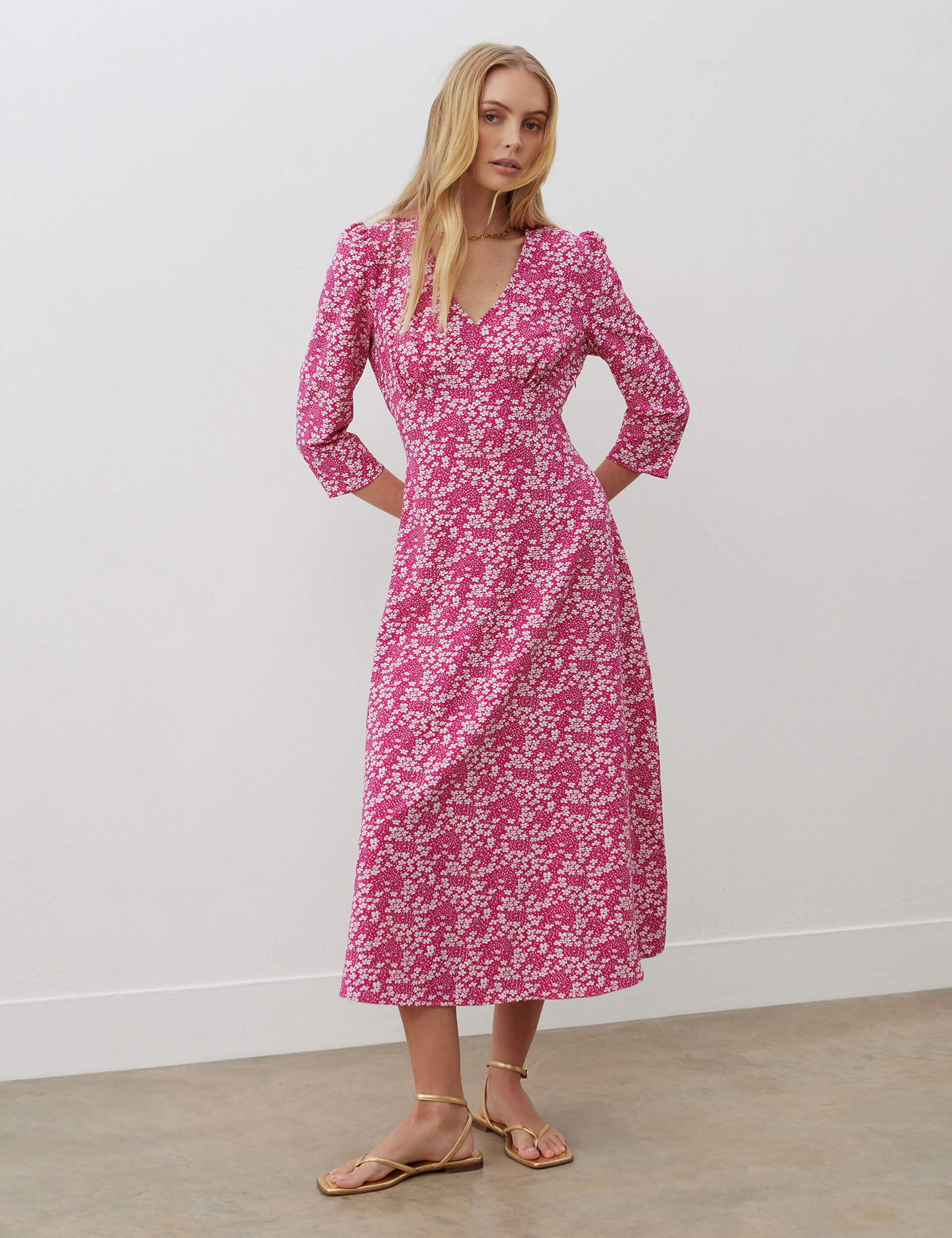 Floral V-Neck Midaxi Waisted Dress | Finery London | M&S
