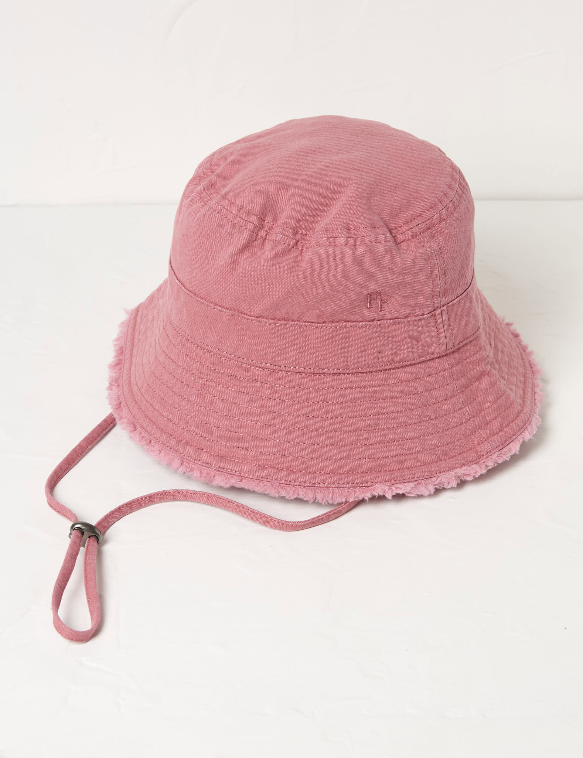 Pure Cotton Frayed Edge Bucket Hat FatFace M&S