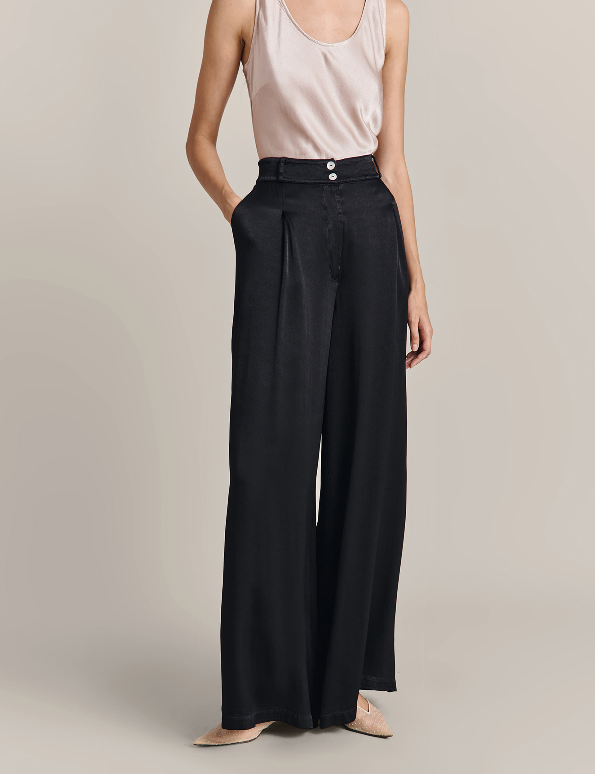 Pleat Front Wide Leg Trousers | Ghost | M&S