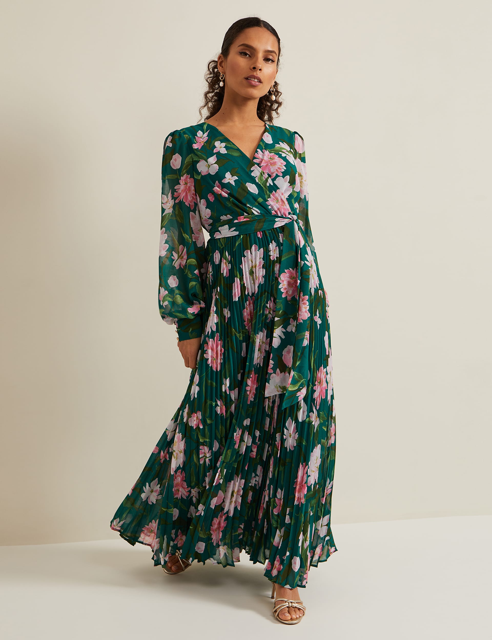 Floral Pleated Maxi Tea Dress | Phase Eight | M&S