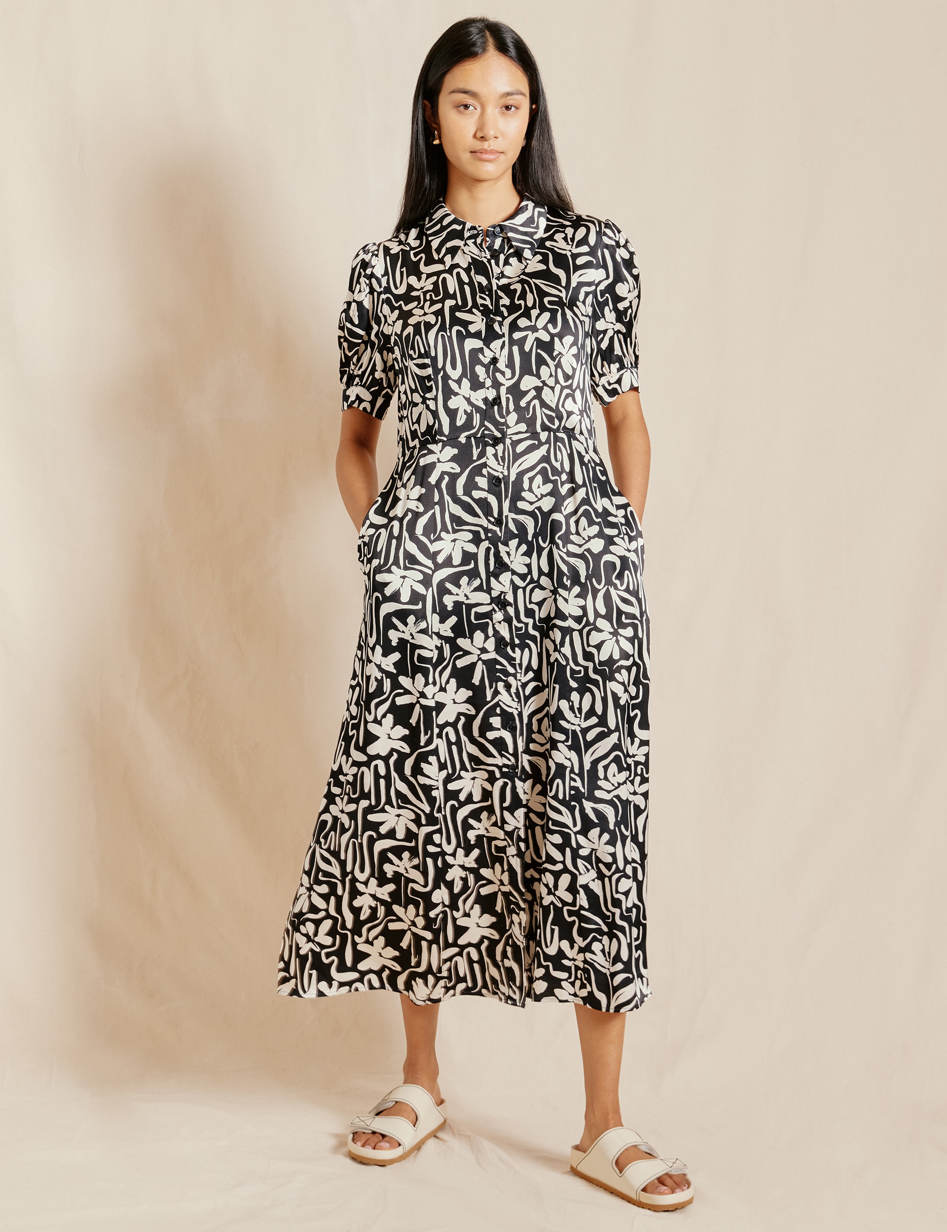 Floral Collared Midi Shirt Dress | Albaray | M&S