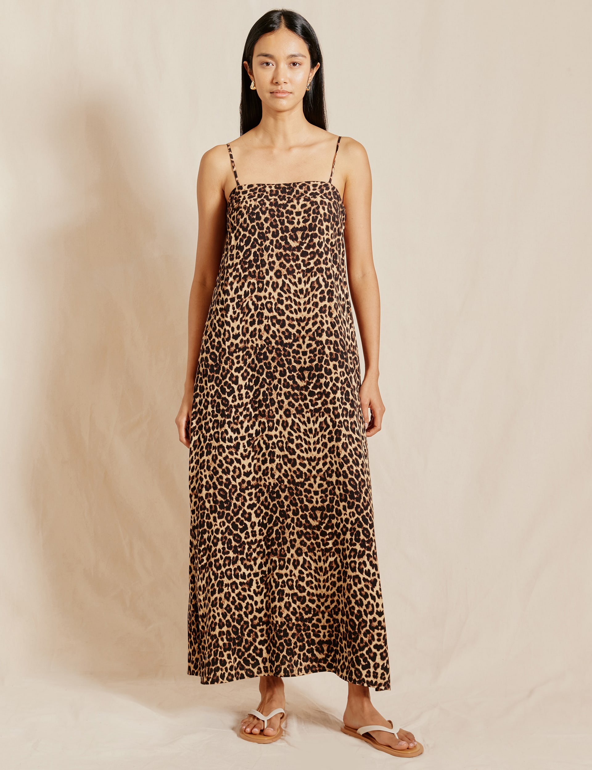 Animal Print Square Neck Maxi Shirred Dress | Albaray | M&S