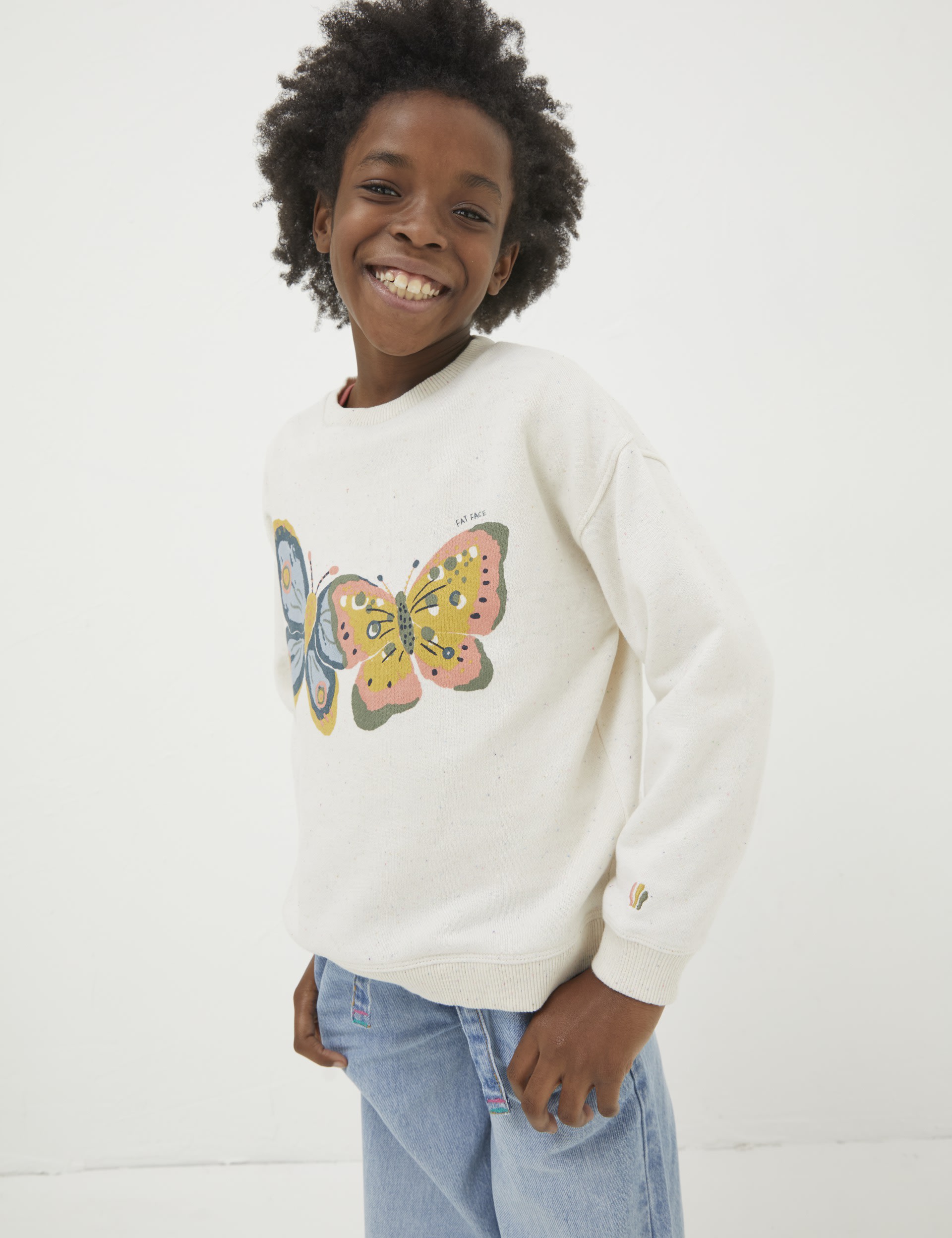 Cotton Rich Butterfly Print Sweatshirt (3-13 Yrs) | FatFace | M&S