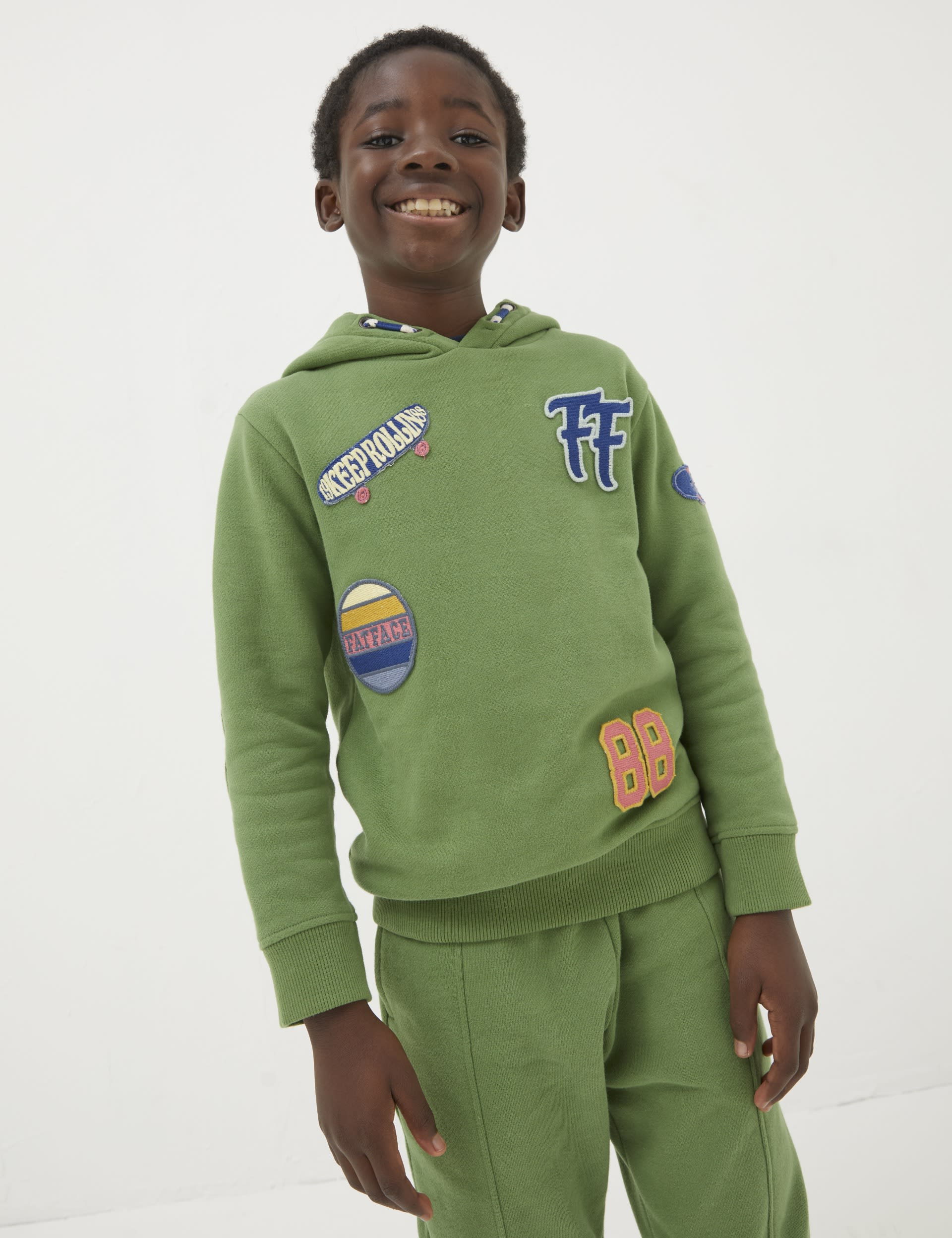 Cotton Rich Skater Appliqué Hoodie (3-13 Yrs) | FatFace | M&S